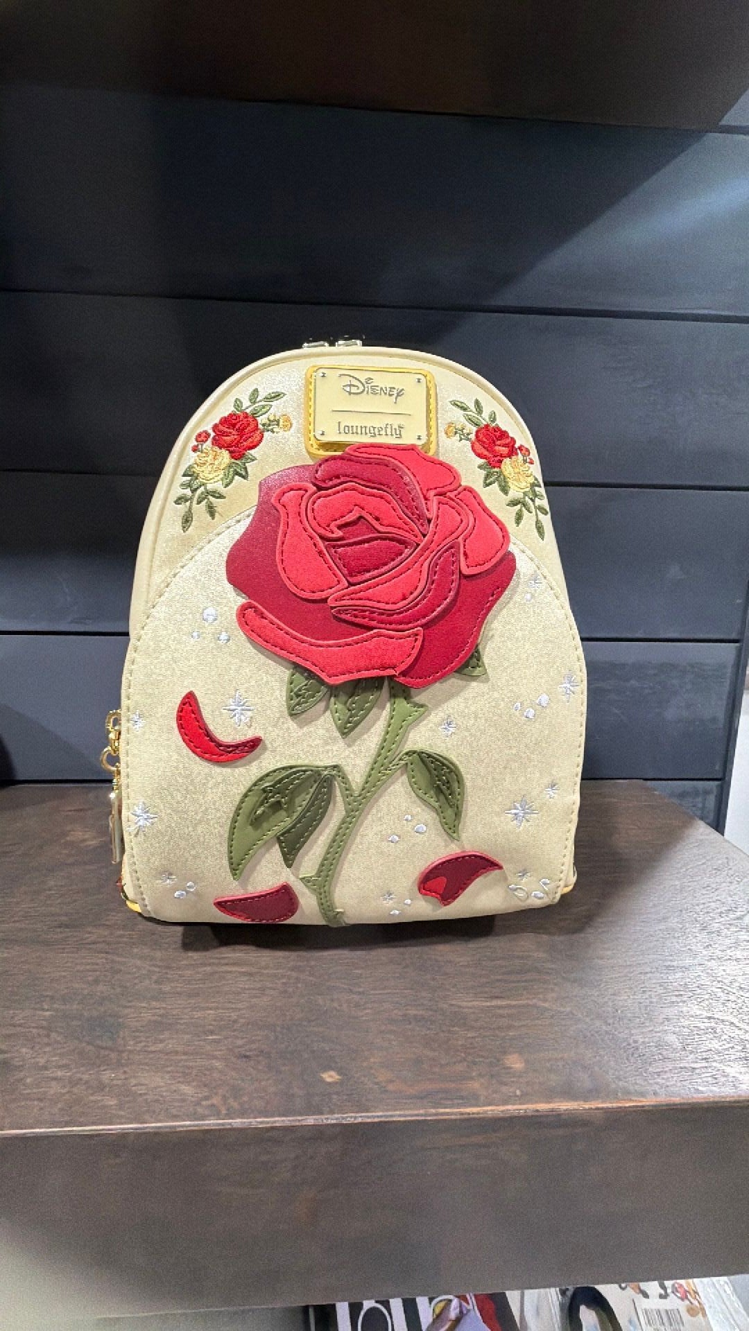 Belle red rose backpack NWT