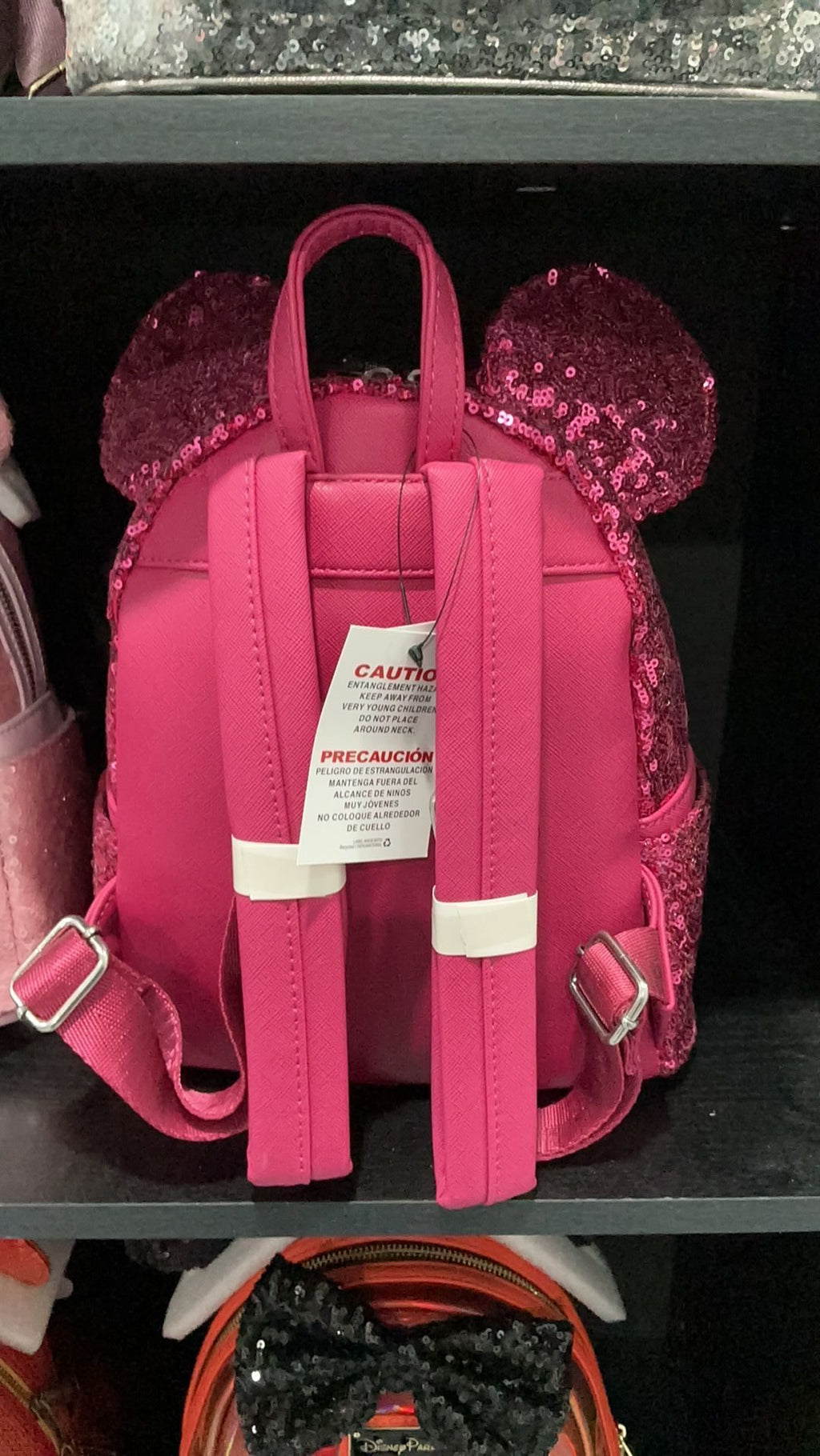 Disney parks Loungefly Backpack NWT - Minnie Mouse Sequin - Bright Pink