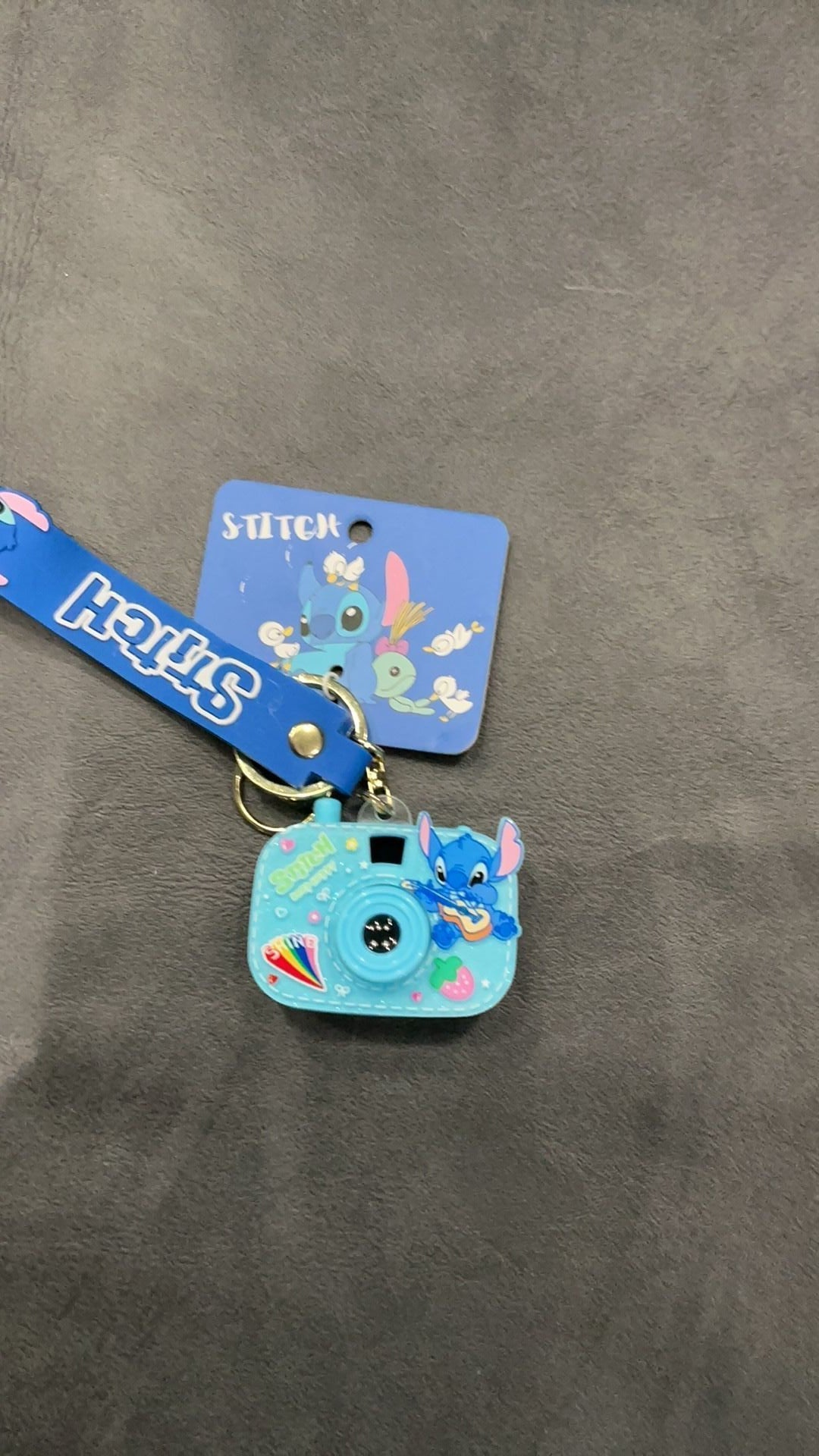 Stitch camera keychain NWT