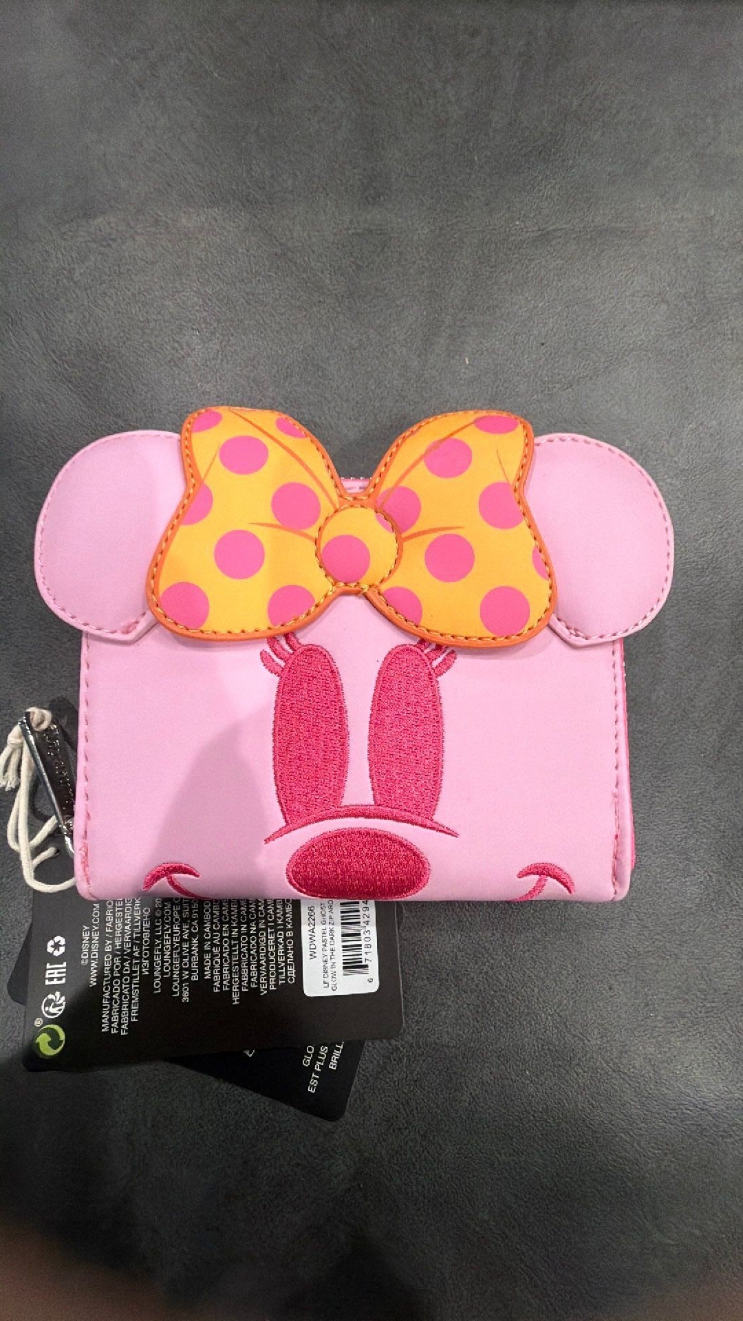 Disney Minnie Pastel Ghost Glow Mini Zip Purse