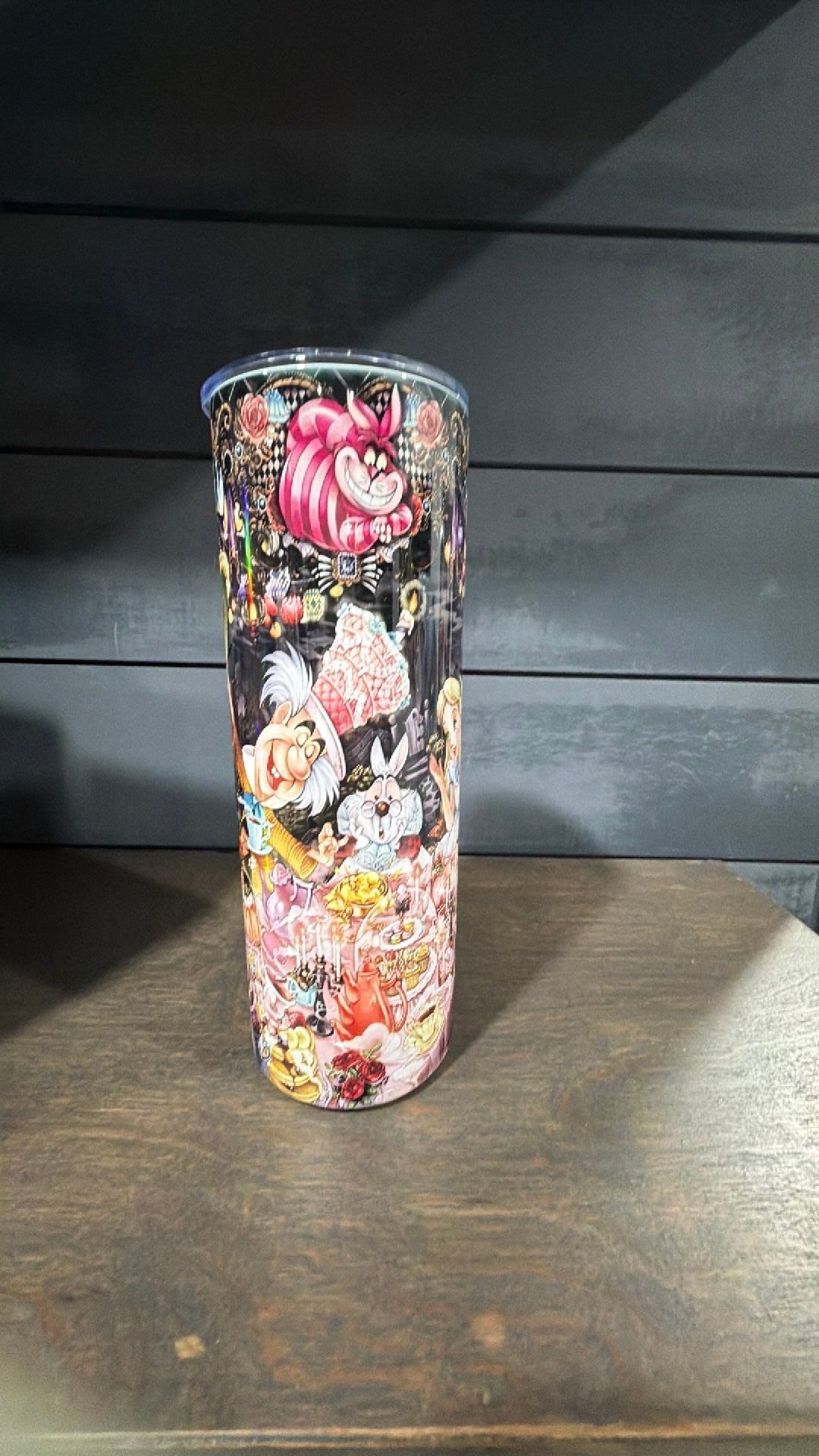 Alice in wonderland inspired tumbler