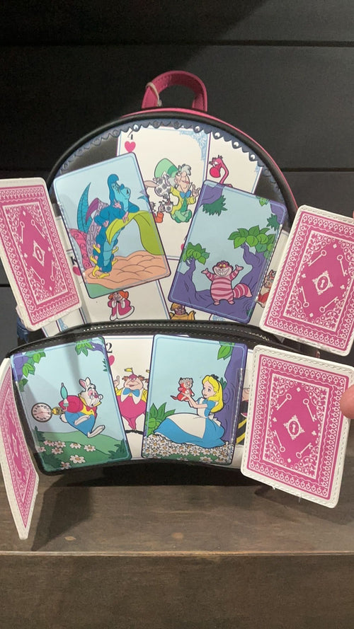 Alice playing cards backpack NWT