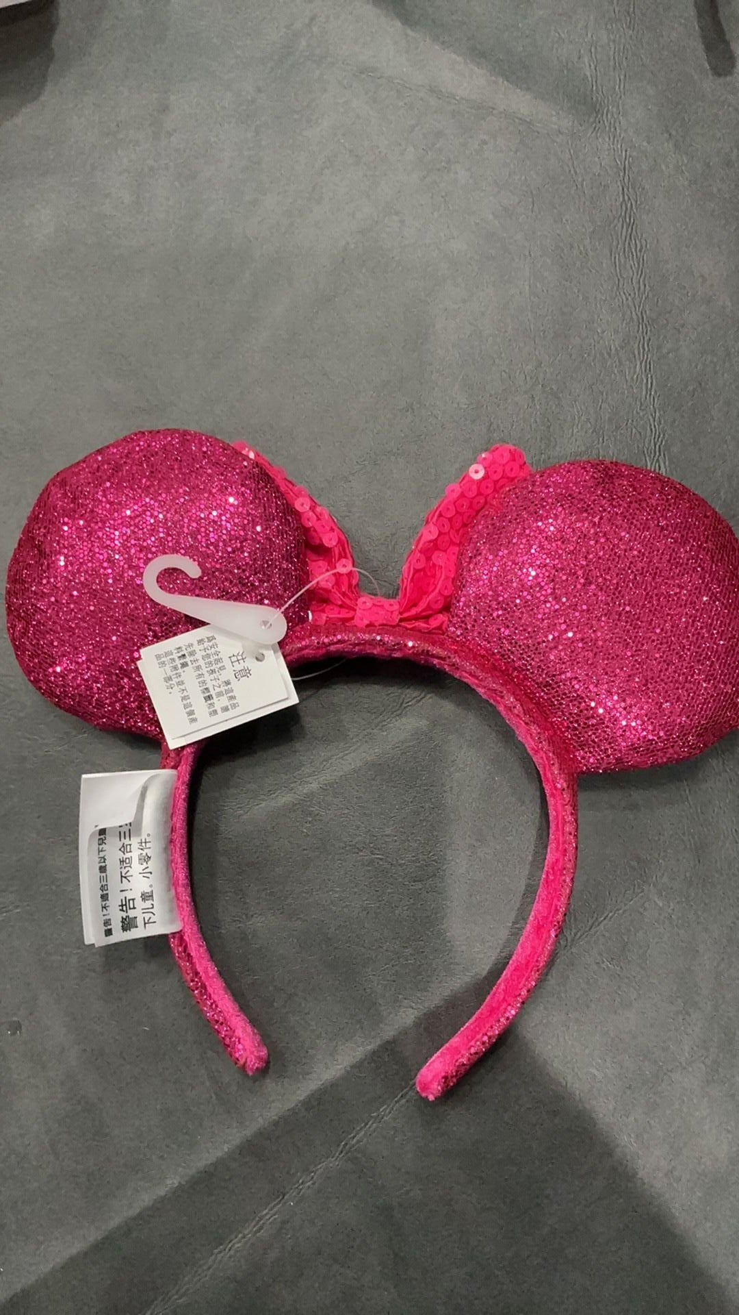 Disney Minnie Mouse pink sequins ear headband NWT