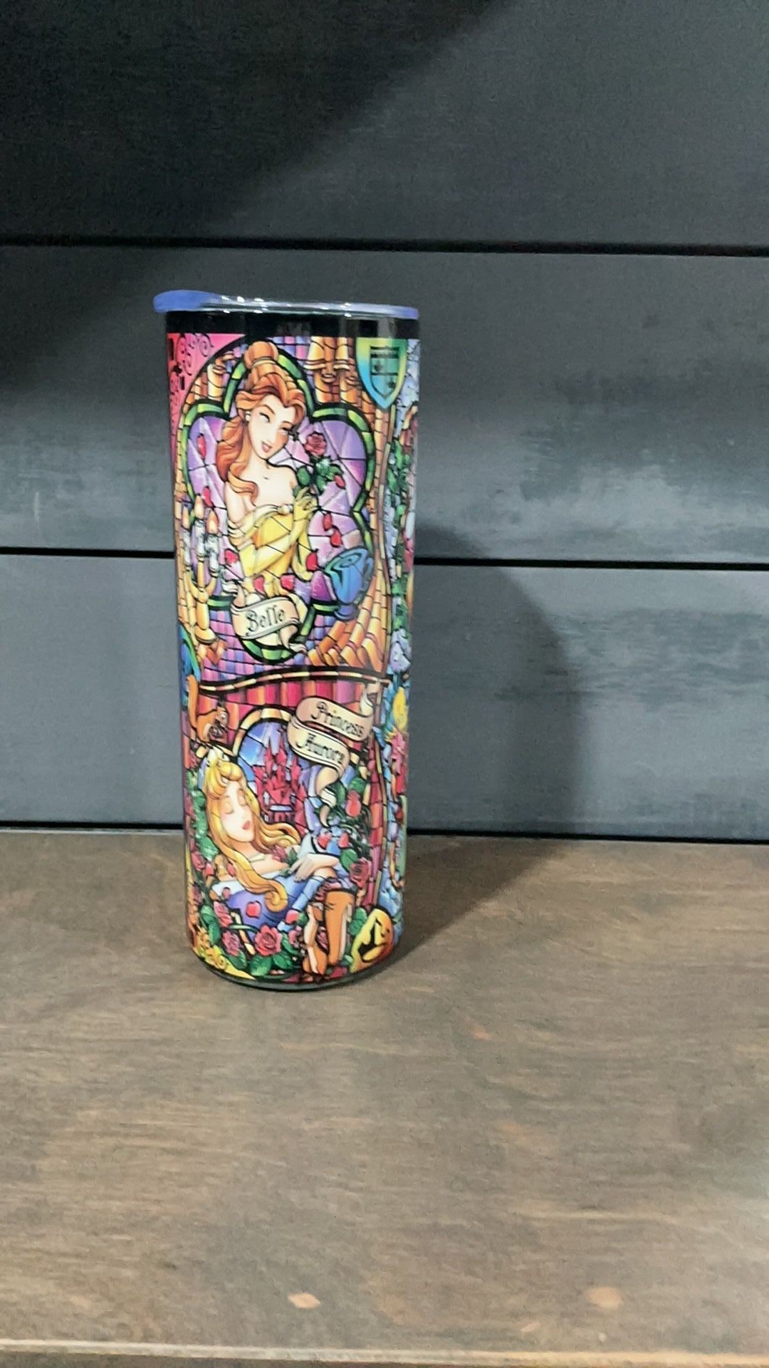 Princess stainglass inspired tumbler