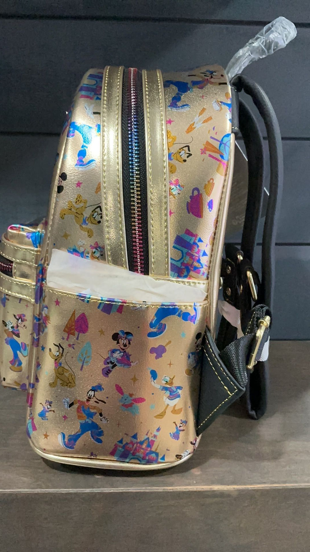Loungefly NWT Mickey Mouse And Friends Mini Backpack Disneyland 70th Anniversary