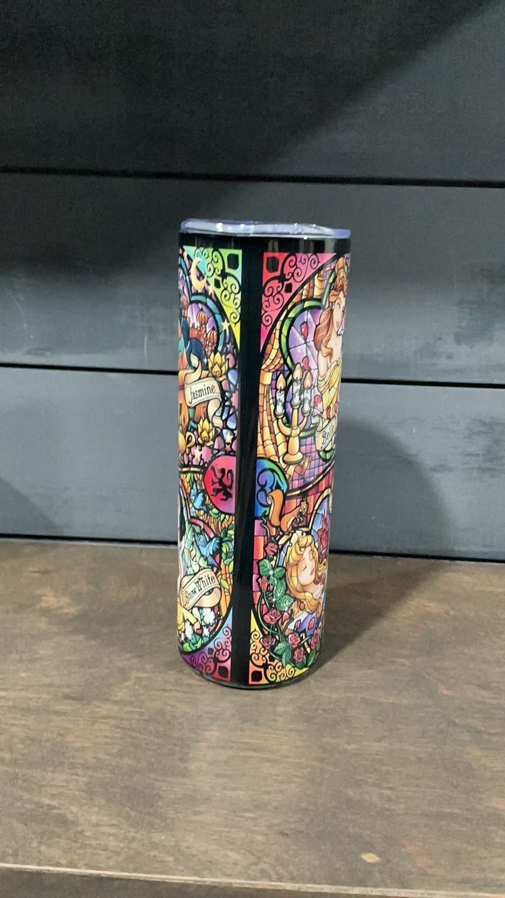 Princess stainglass inspired tumbler