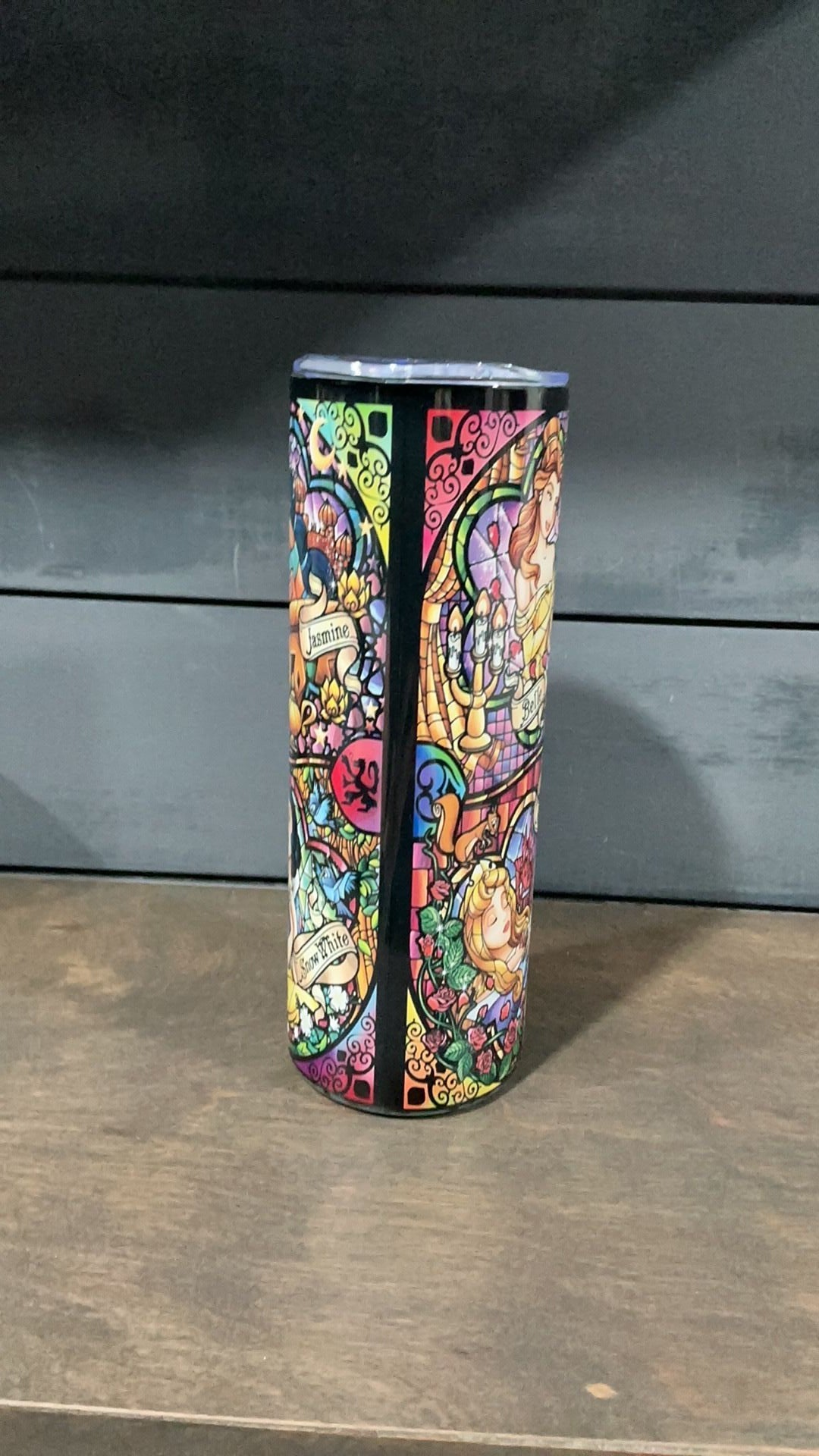 Princess stainglass inspired tumbler