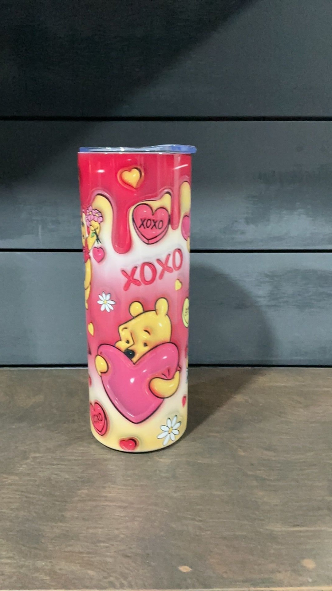 Winnie the Pooh inspired valentine tumbler