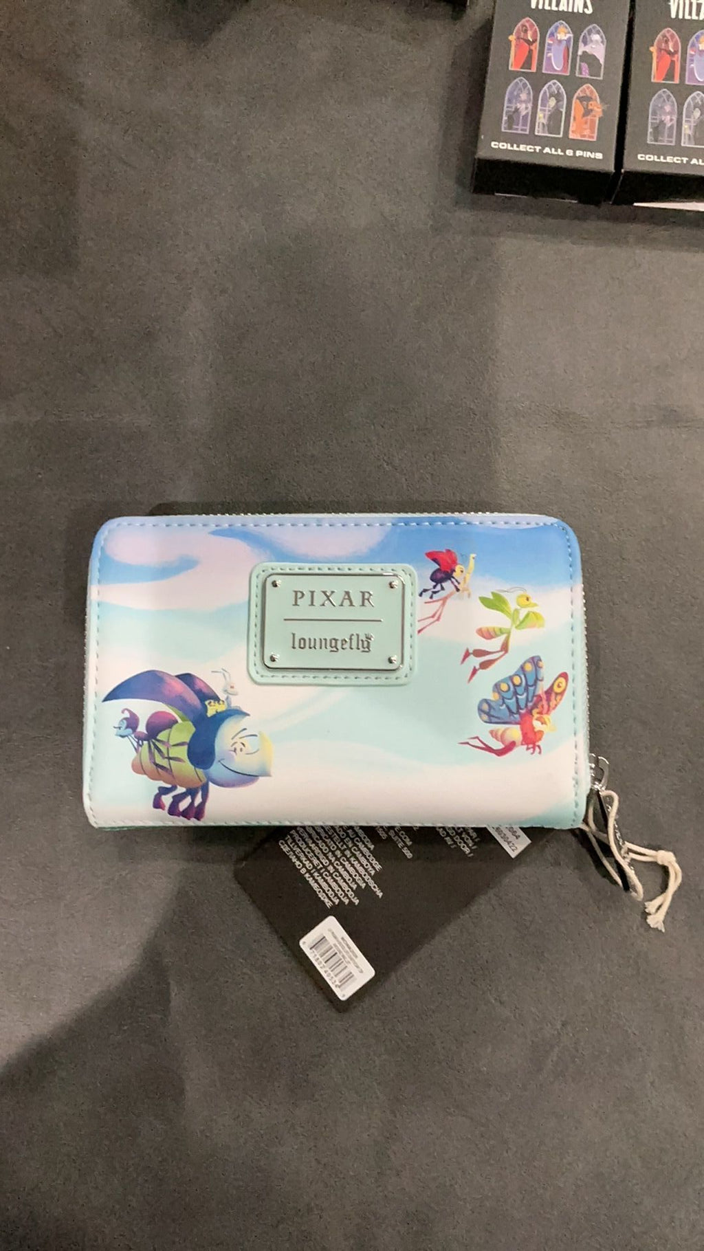 A Bug's Life Faux Leather Earth Day Zip Around Closure Purse Wallet 6x3in