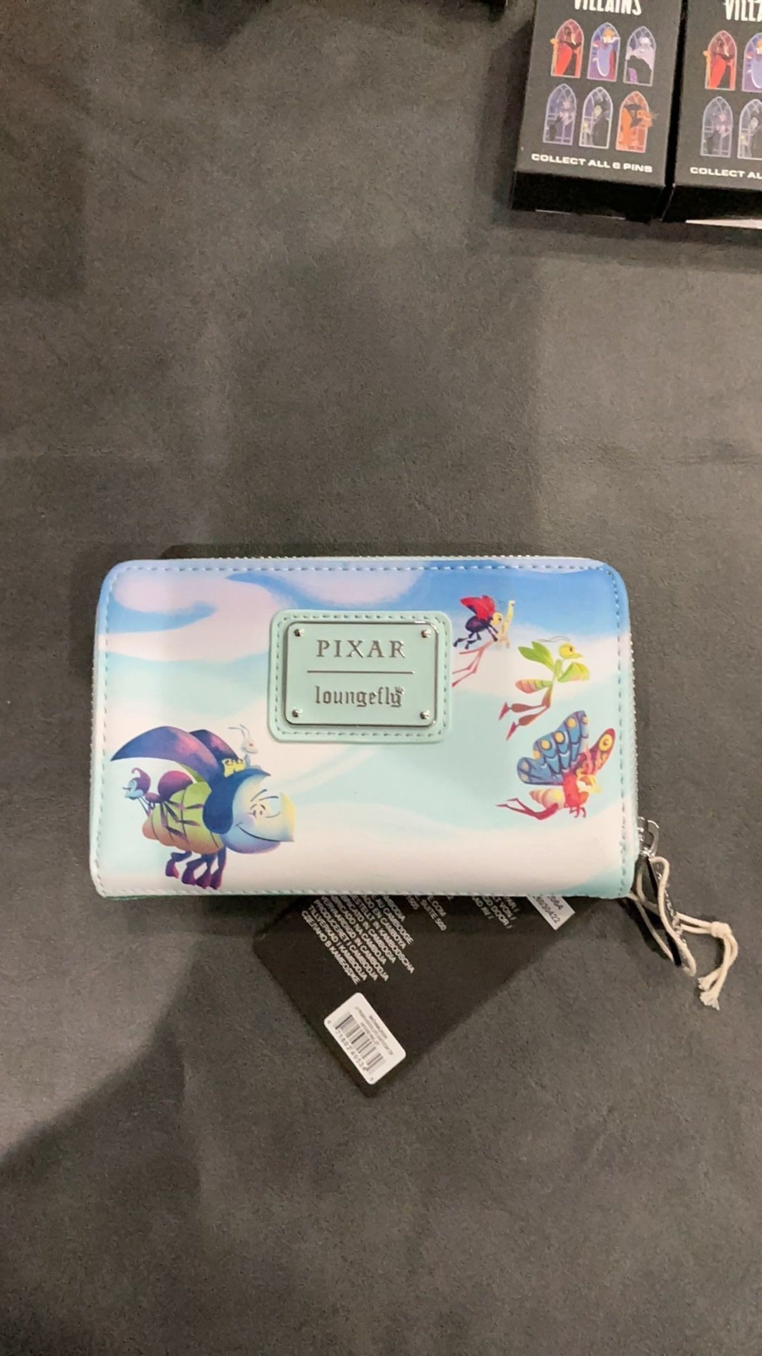 A Bug's Life Faux Leather Earth Day Zip Around Closure Purse Wallet 6x3in