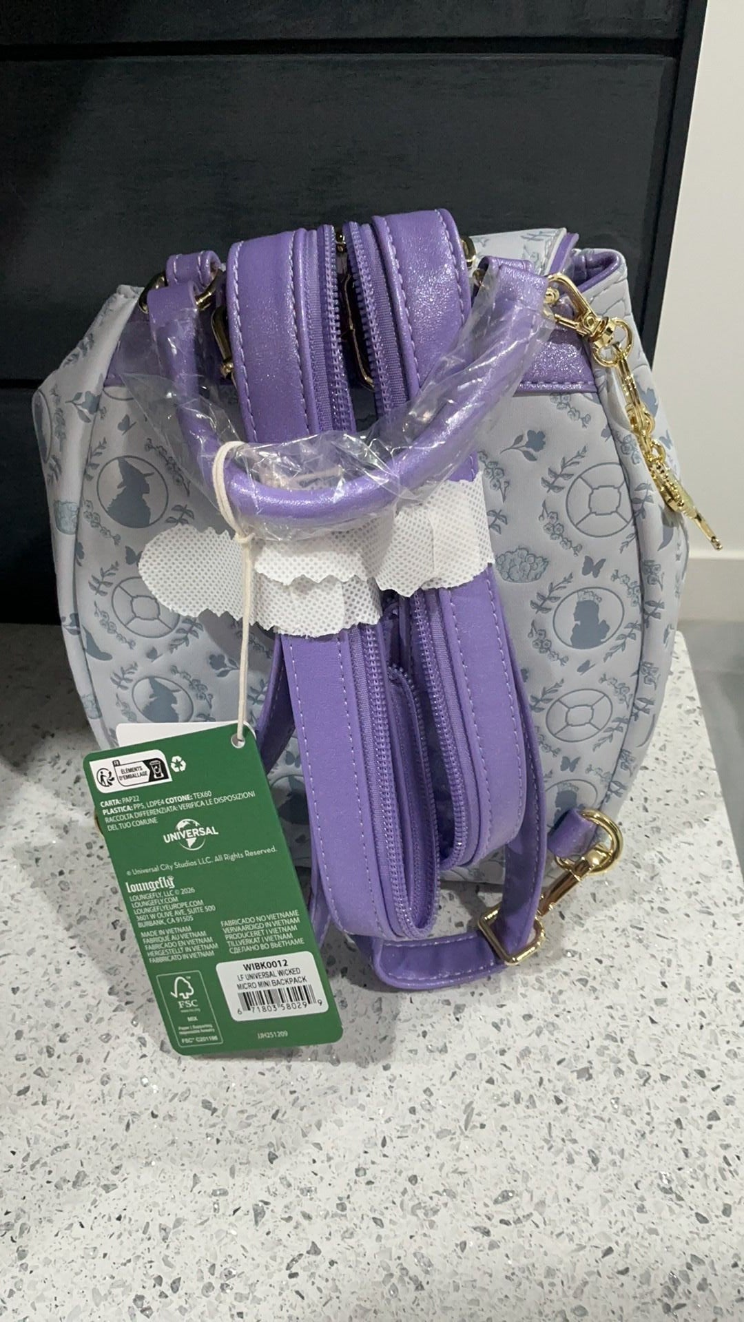 Loungefly NWT Universal Wicked All-Over Print Micro Mini Backpack