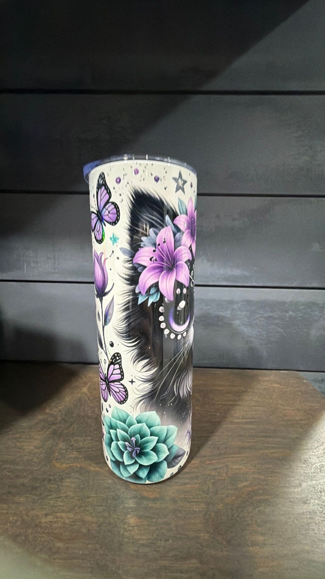 Cat sugar skull tumbler