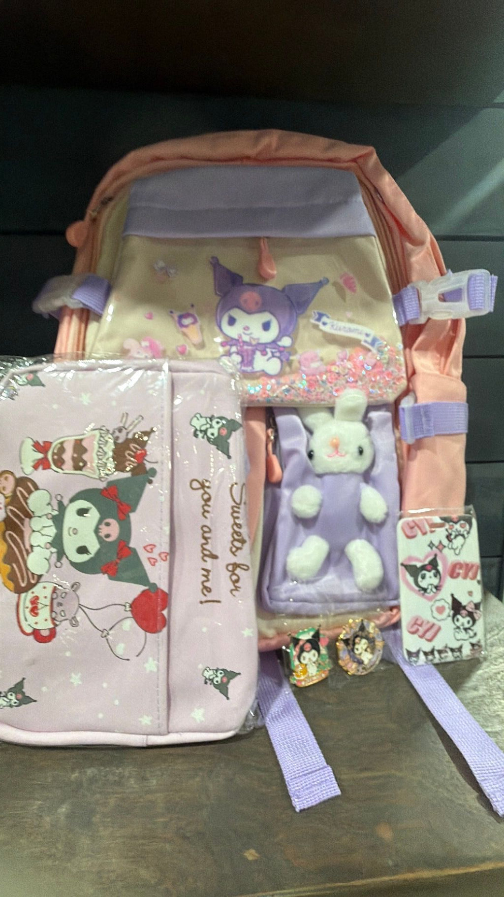 Kuromi backpack set NWT