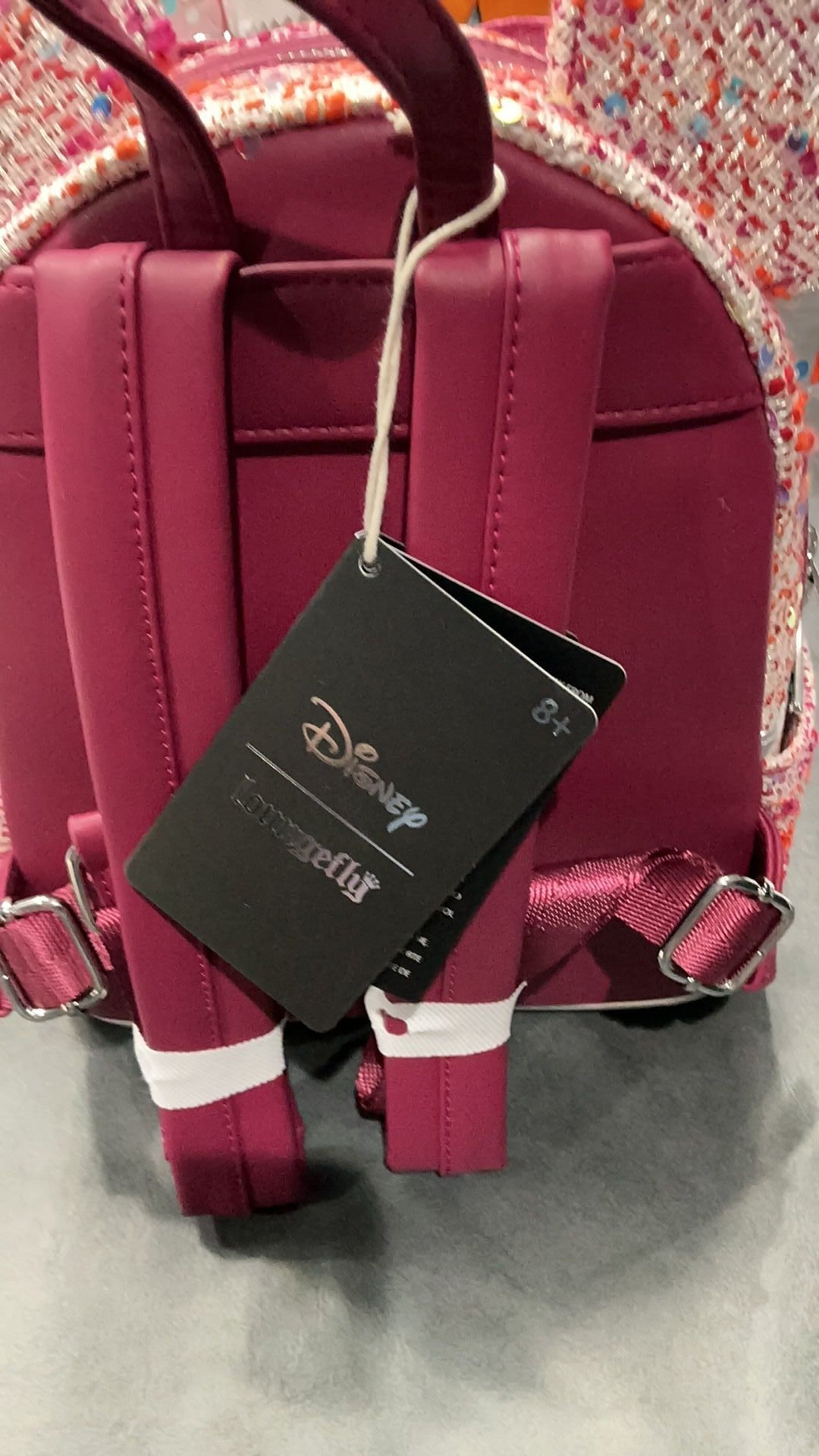 Minnie raspberry backpack NWT