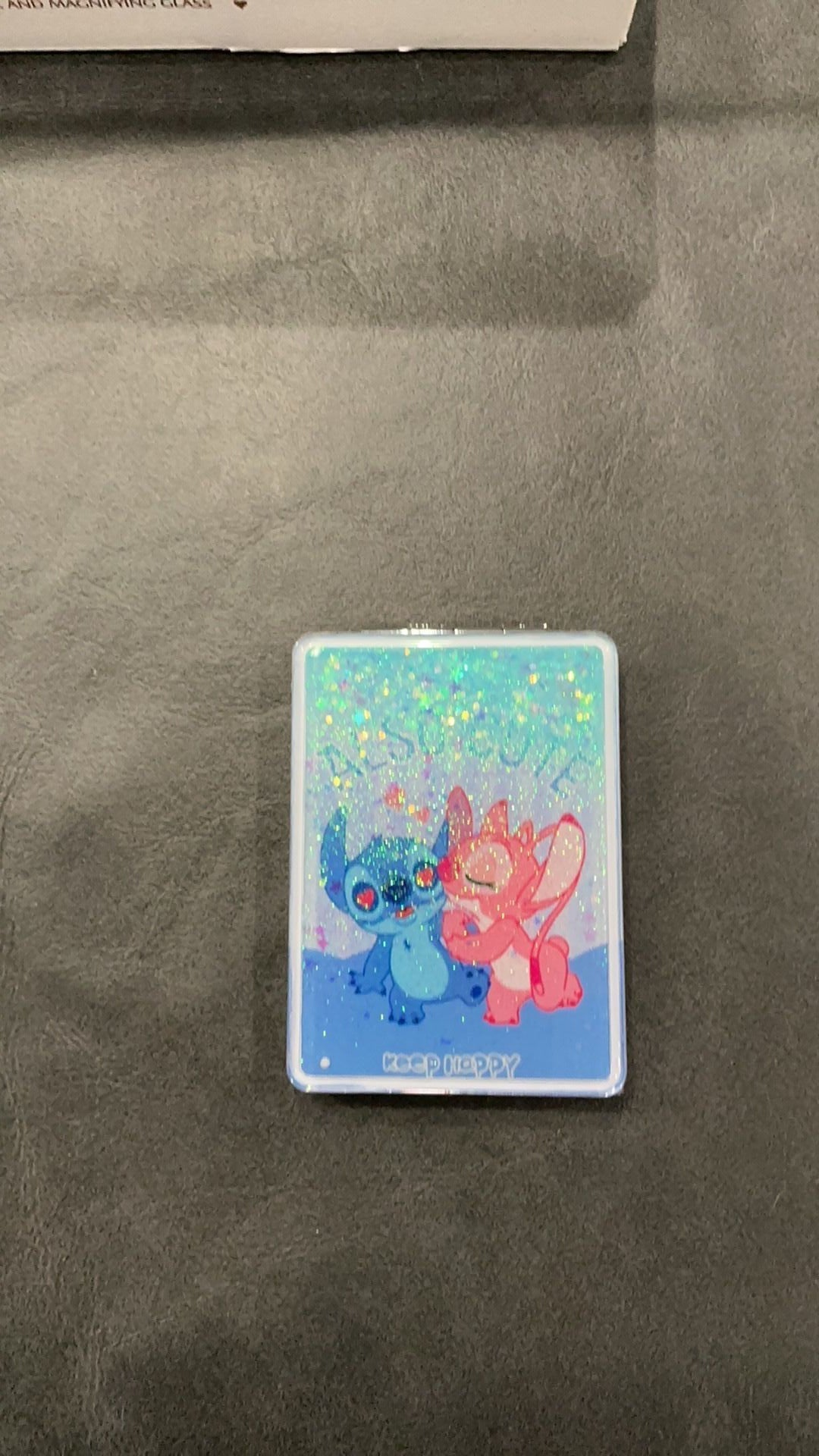 Stitch and angel glitter mirror NWOT
