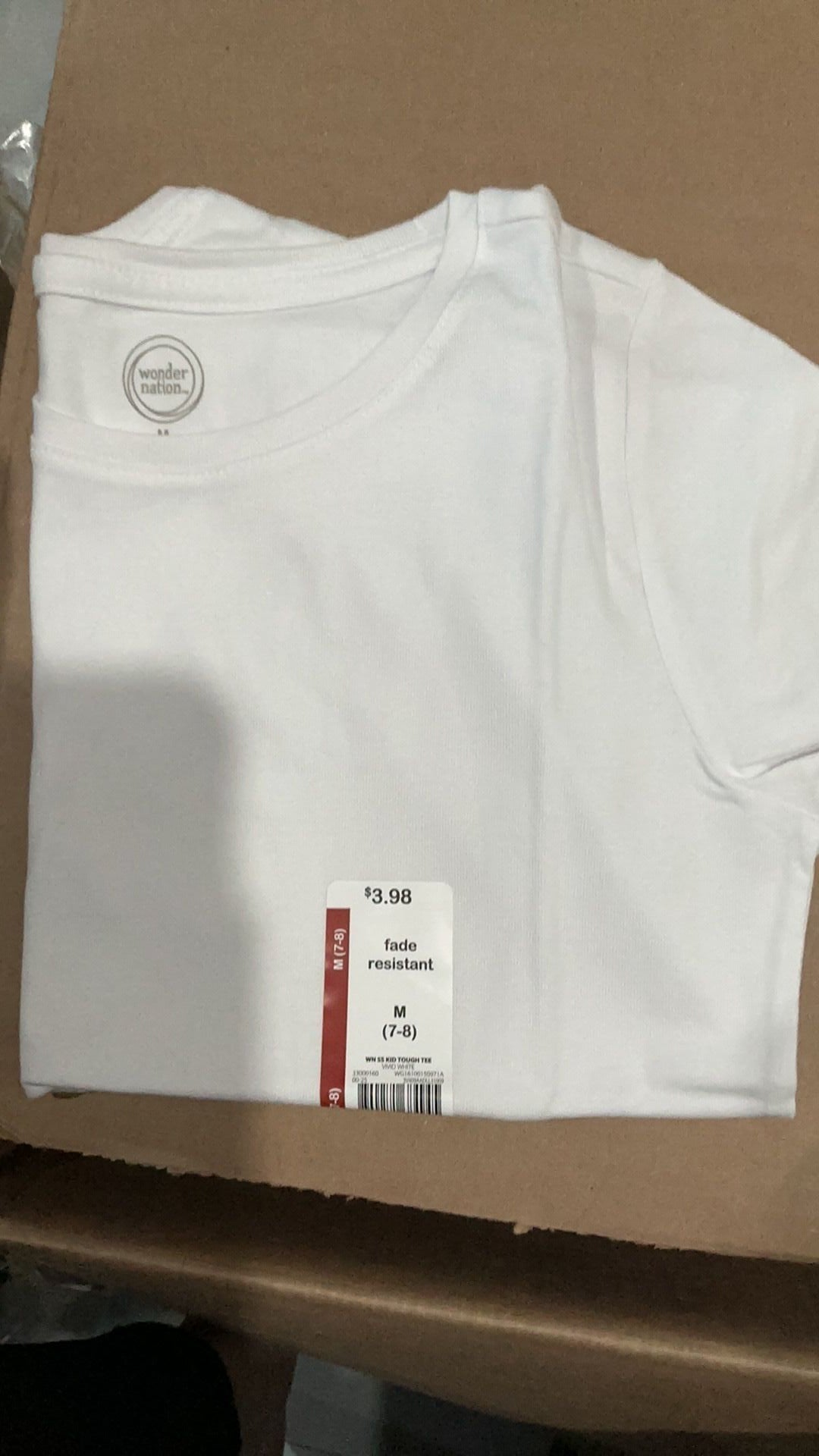 Girl white tee shirt size 7/8 NWT