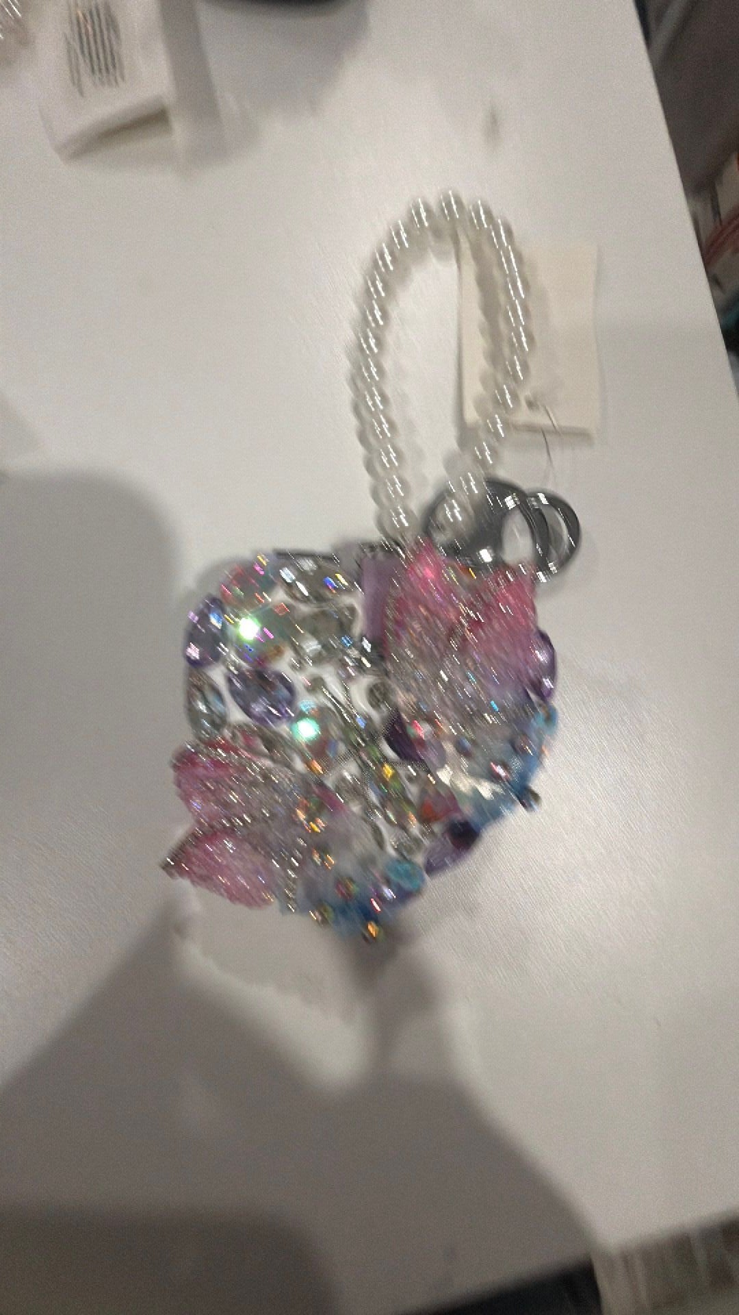 Ombré butterfly mirror keychain