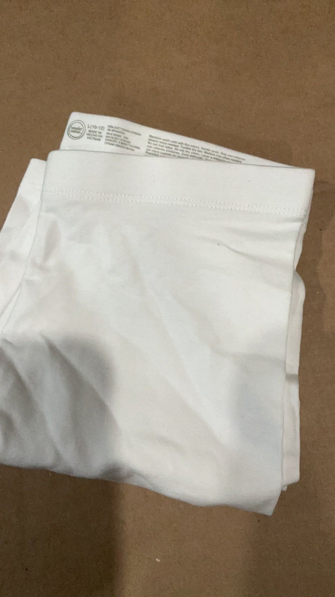 Girls white spandex shorts NWOT size 10/12