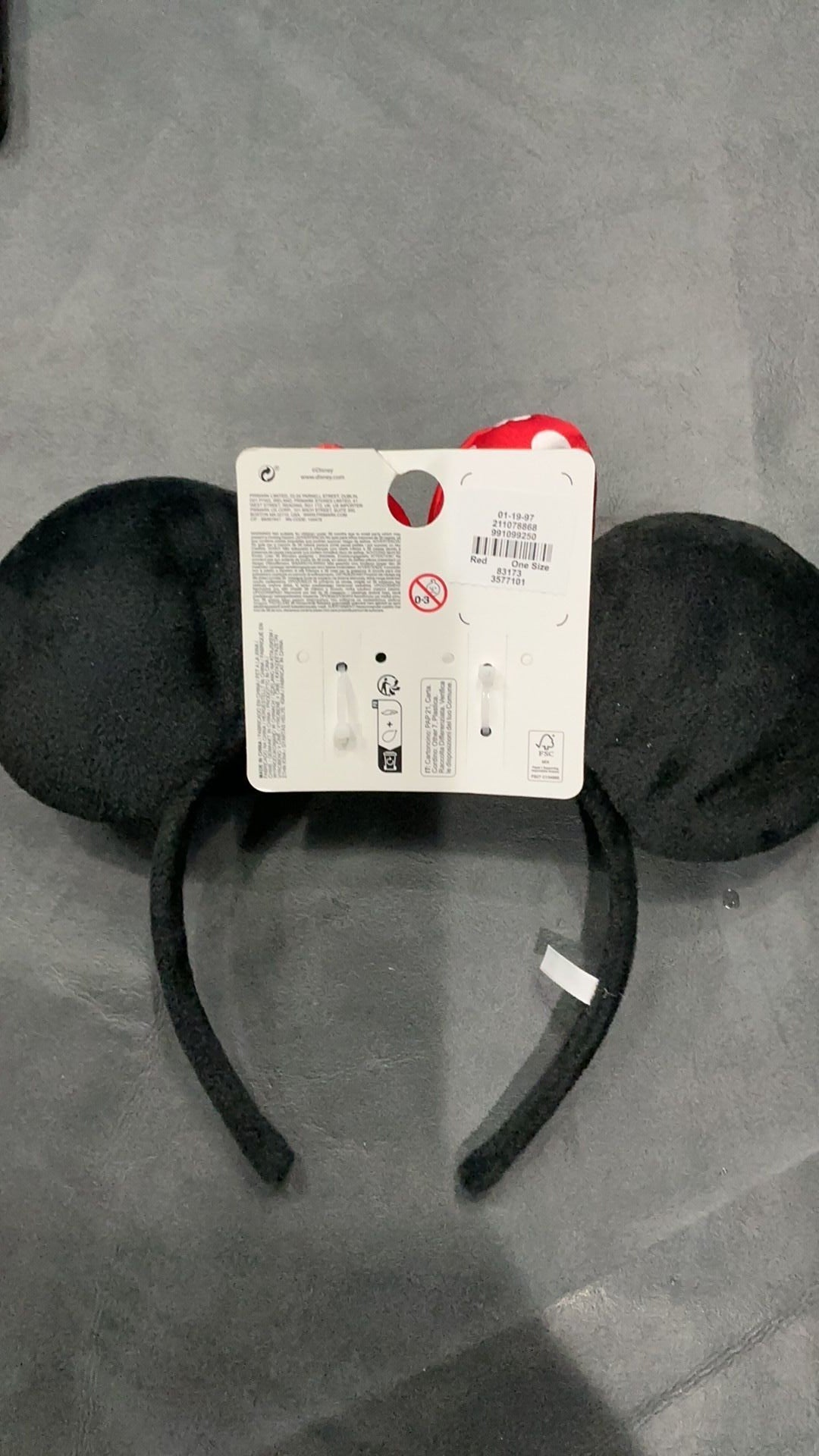 Minnie Mouse headband ears BWT