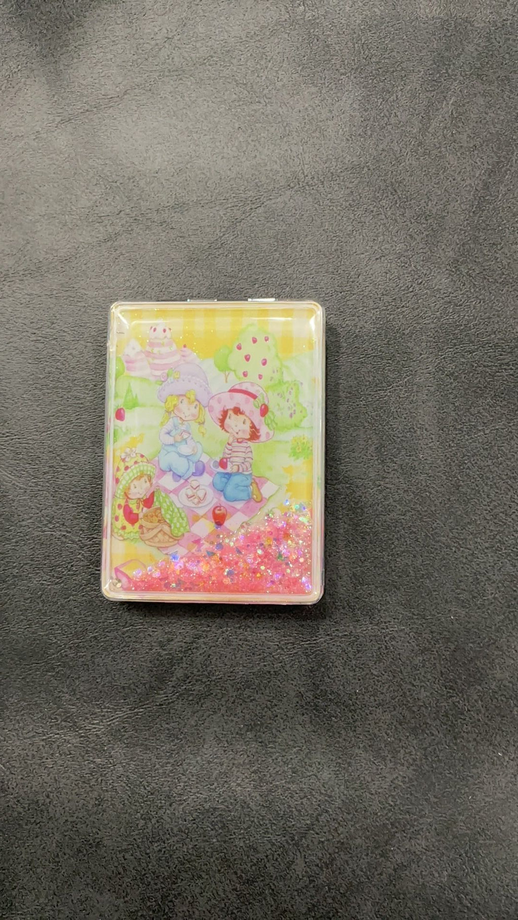 Strawberry shortcake mirror with glitter NWOT