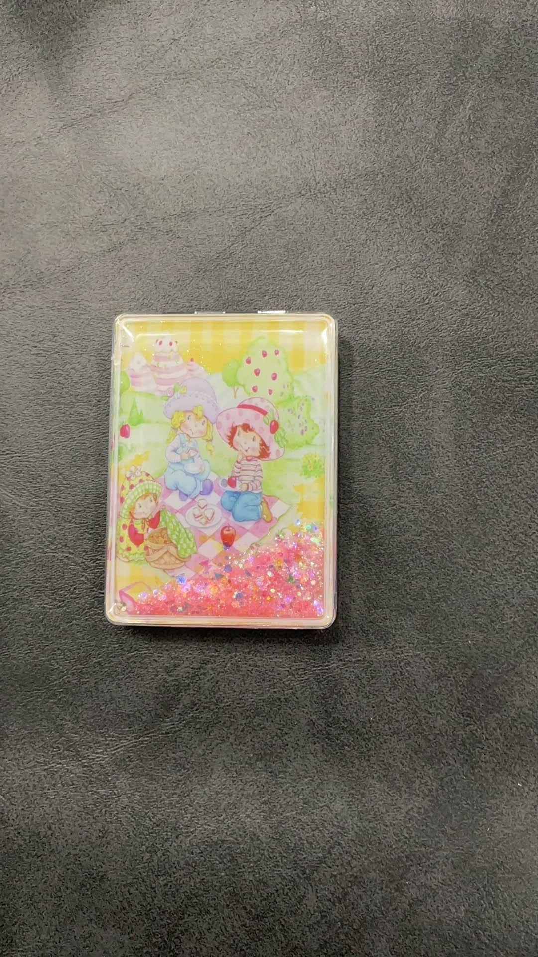 Strawberry shortcake mirror with glitter NWOT