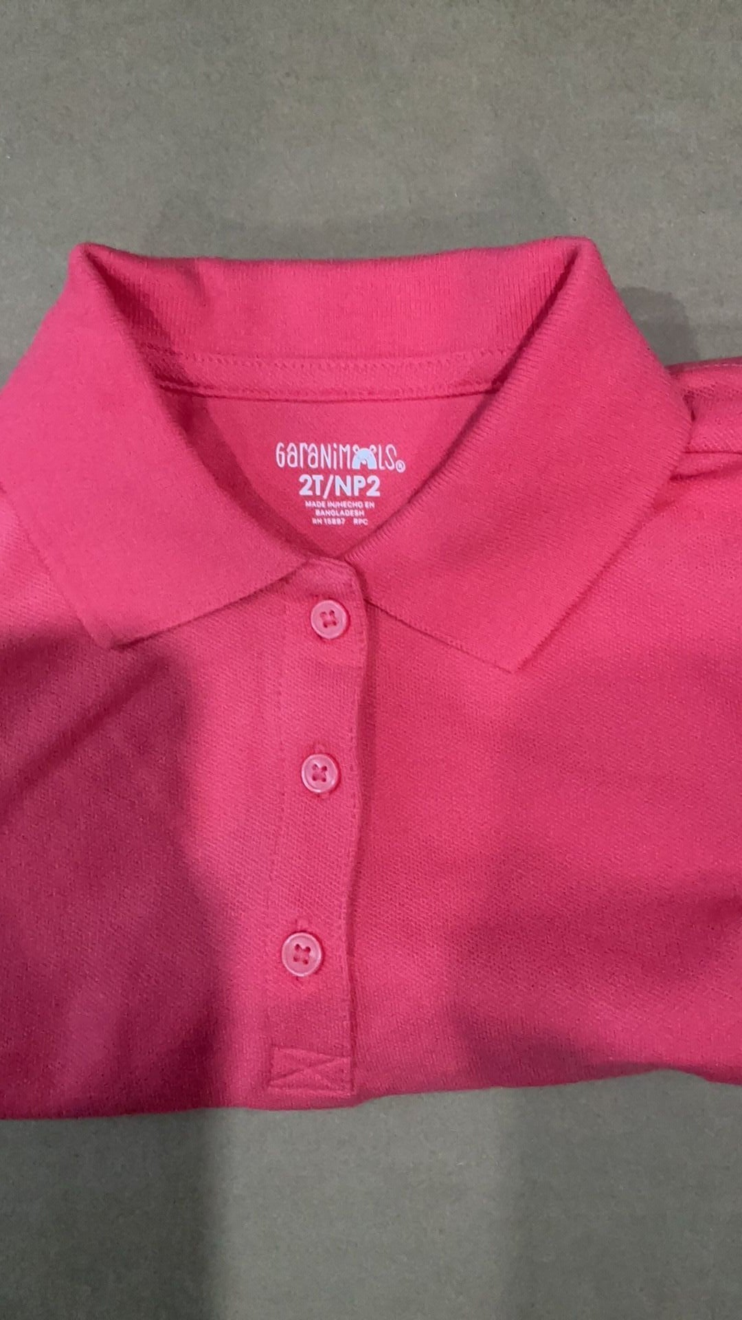 Girls pink collared tee NWOT size 2T