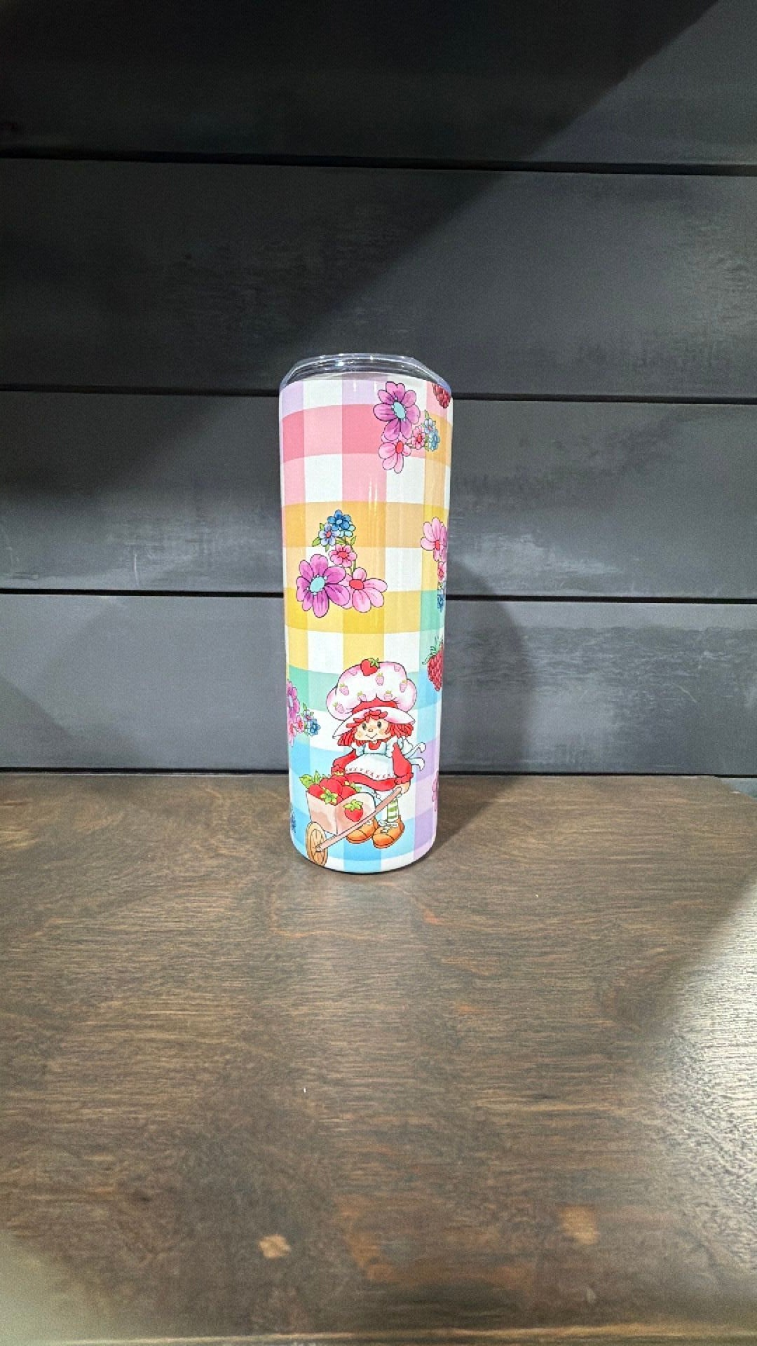 Strawberry shortcake inspired tumbler