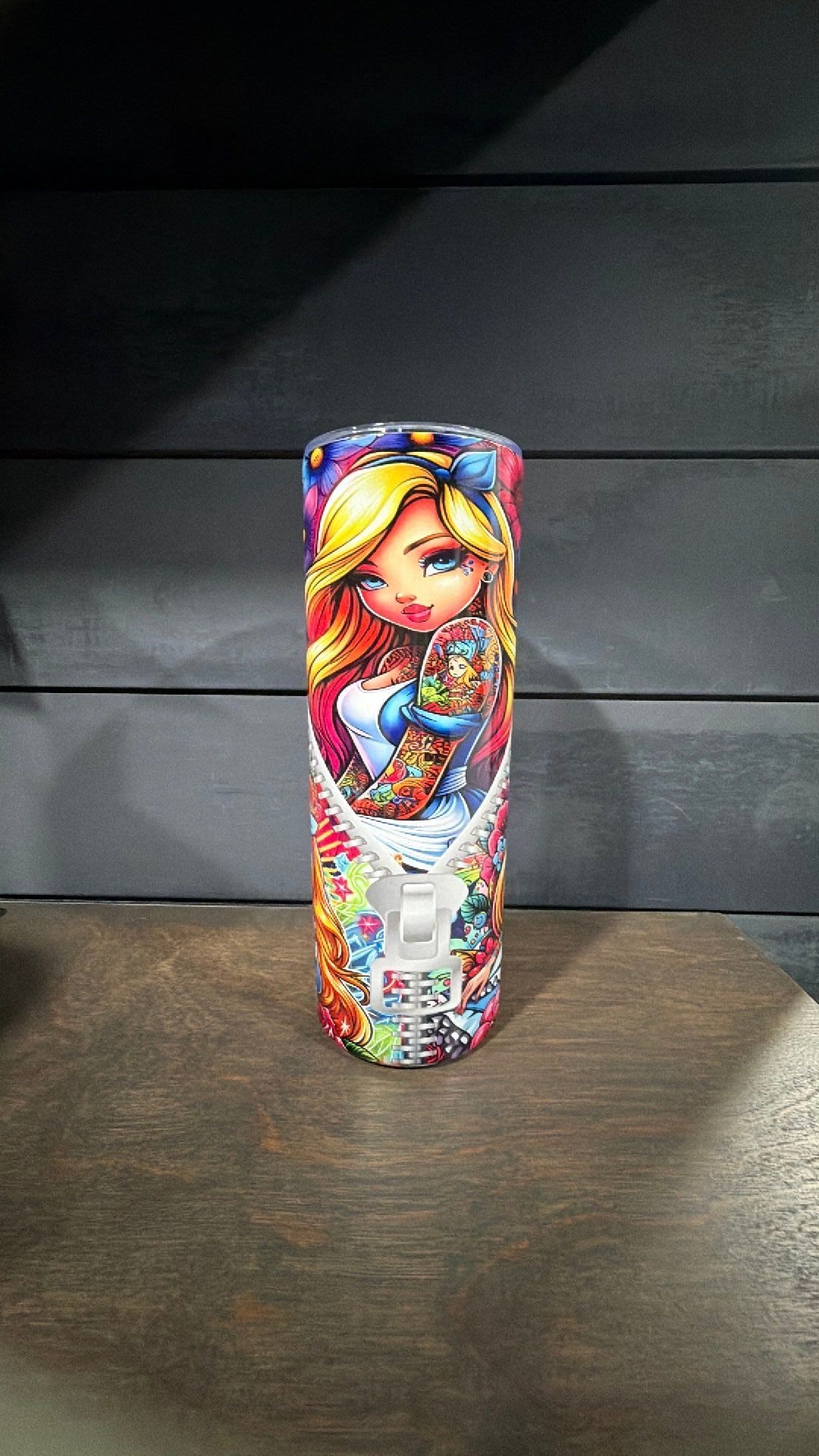 Alice inspired tumbler