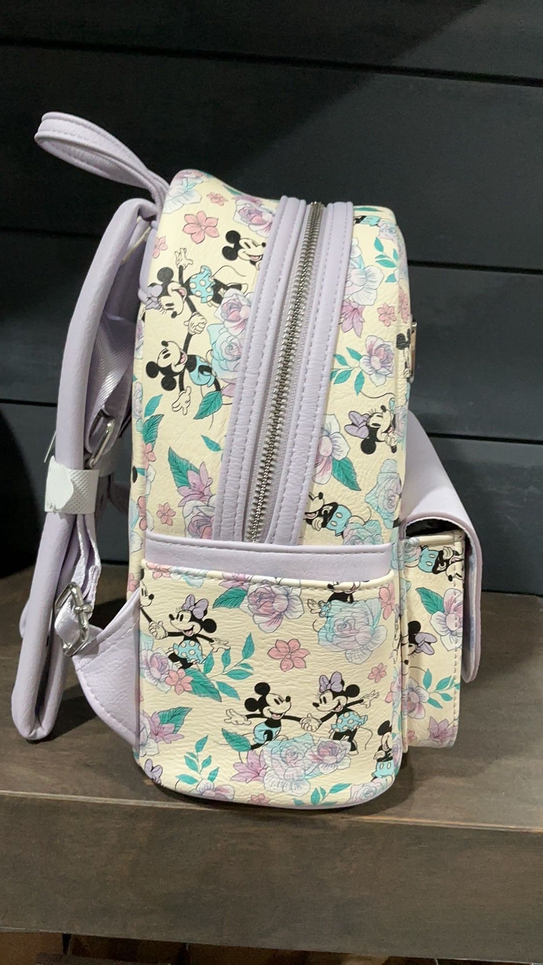 Mickey and Minnie floral backpack NWT