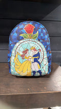 Beauty and the Beast Stained-Glass Window Loungefly Backpack