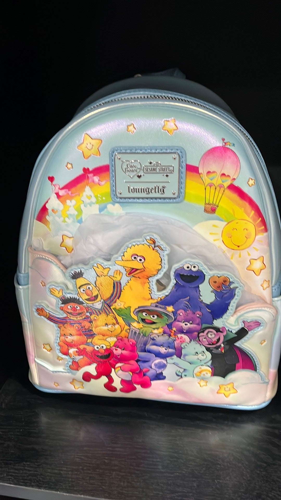 Care Bears X Sesame Street Loungefly backpack NWT