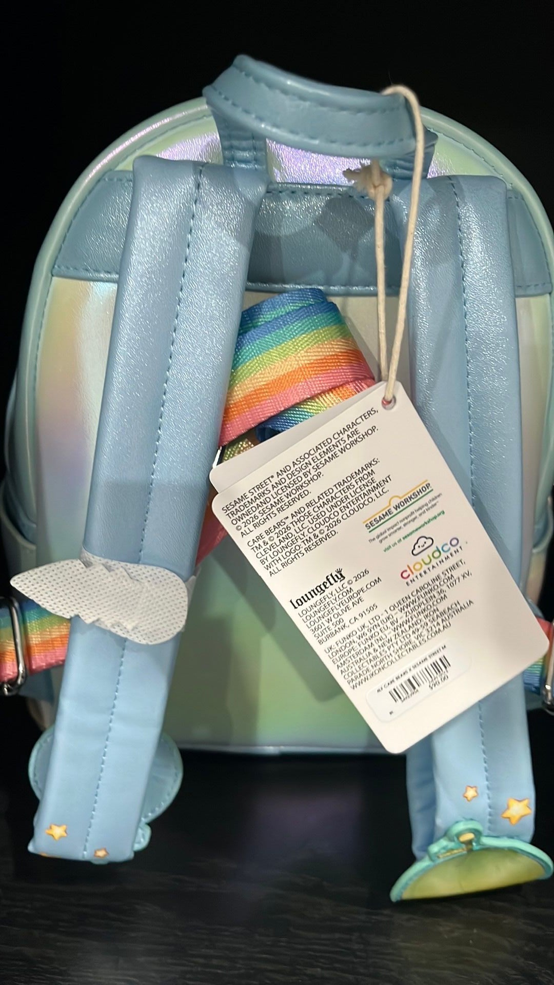 Care Bears X Sesame Street Loungefly backpack NWT