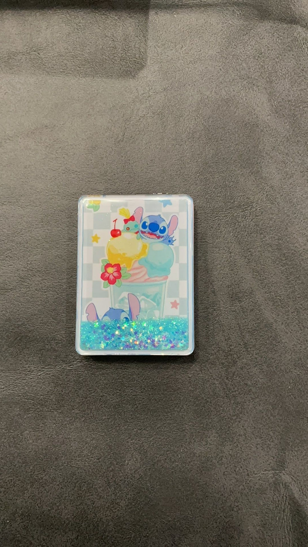 Stitch with ice cream glitter mirror NWOT