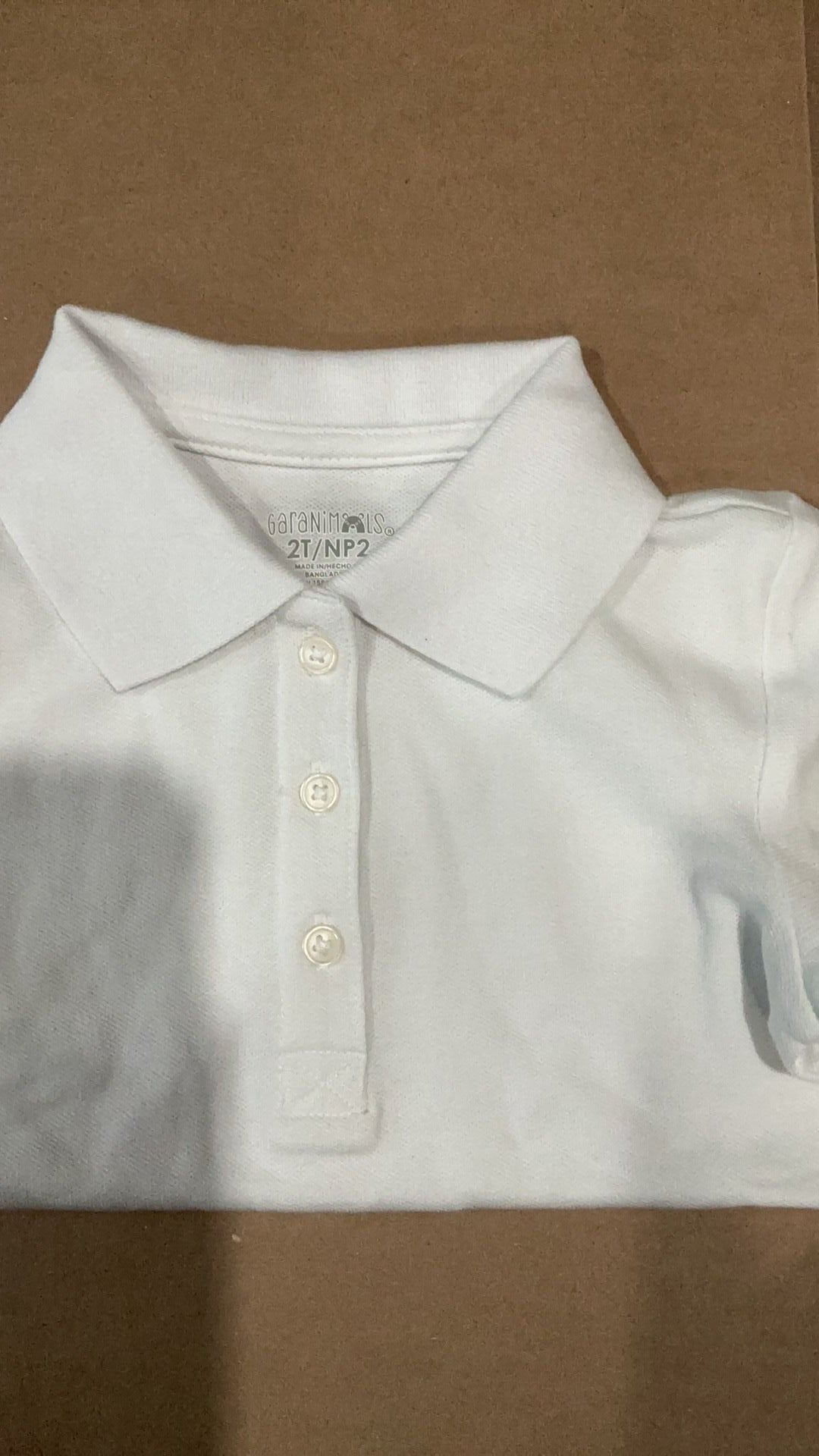 Girls white collared tee shirt NWOT size 2T