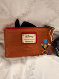 Pinocchio Jiminy Cricket Woodgrain Loungefly Wallet NWT