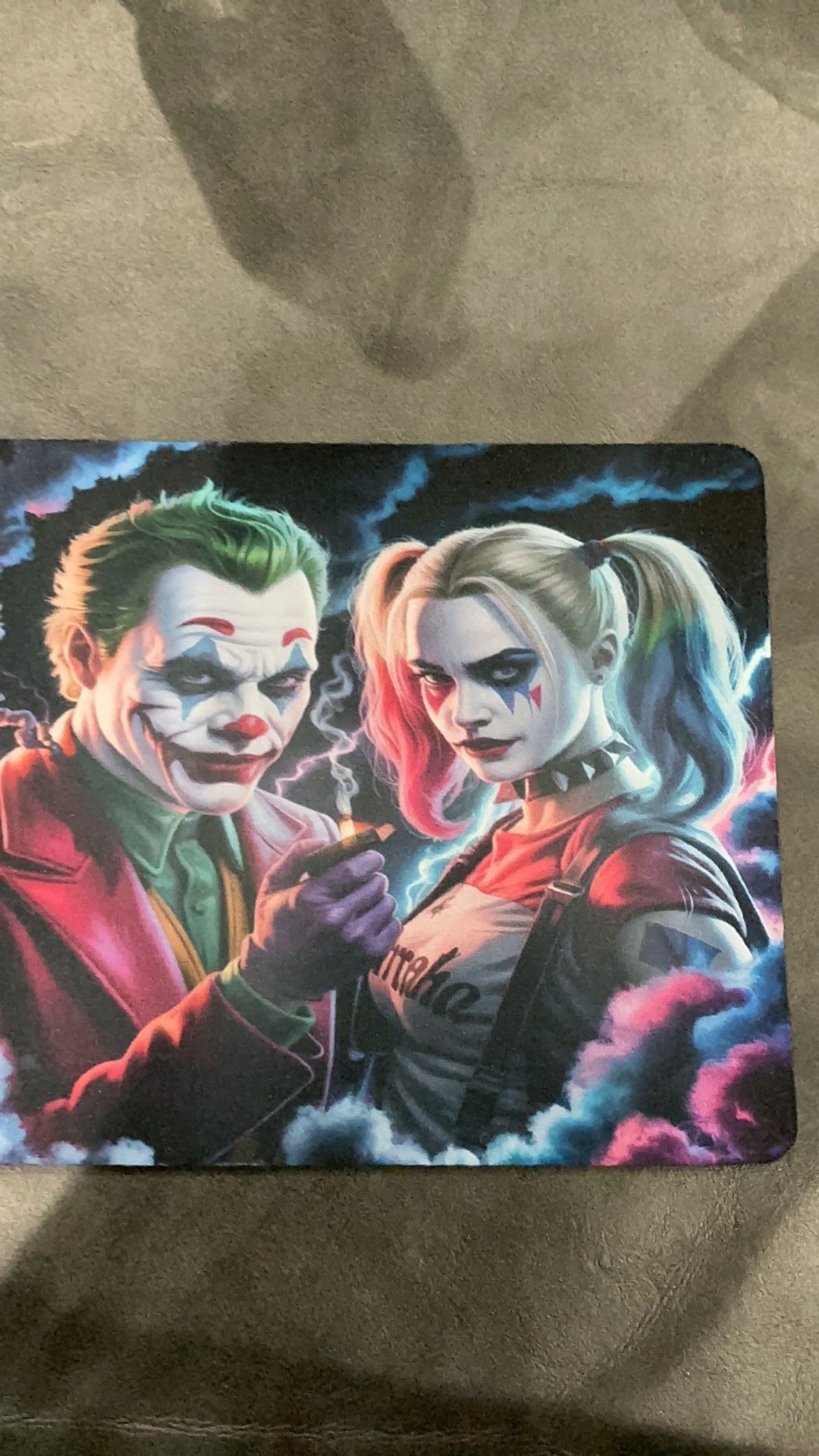 Harley Quinn and joker inspired mouse pad