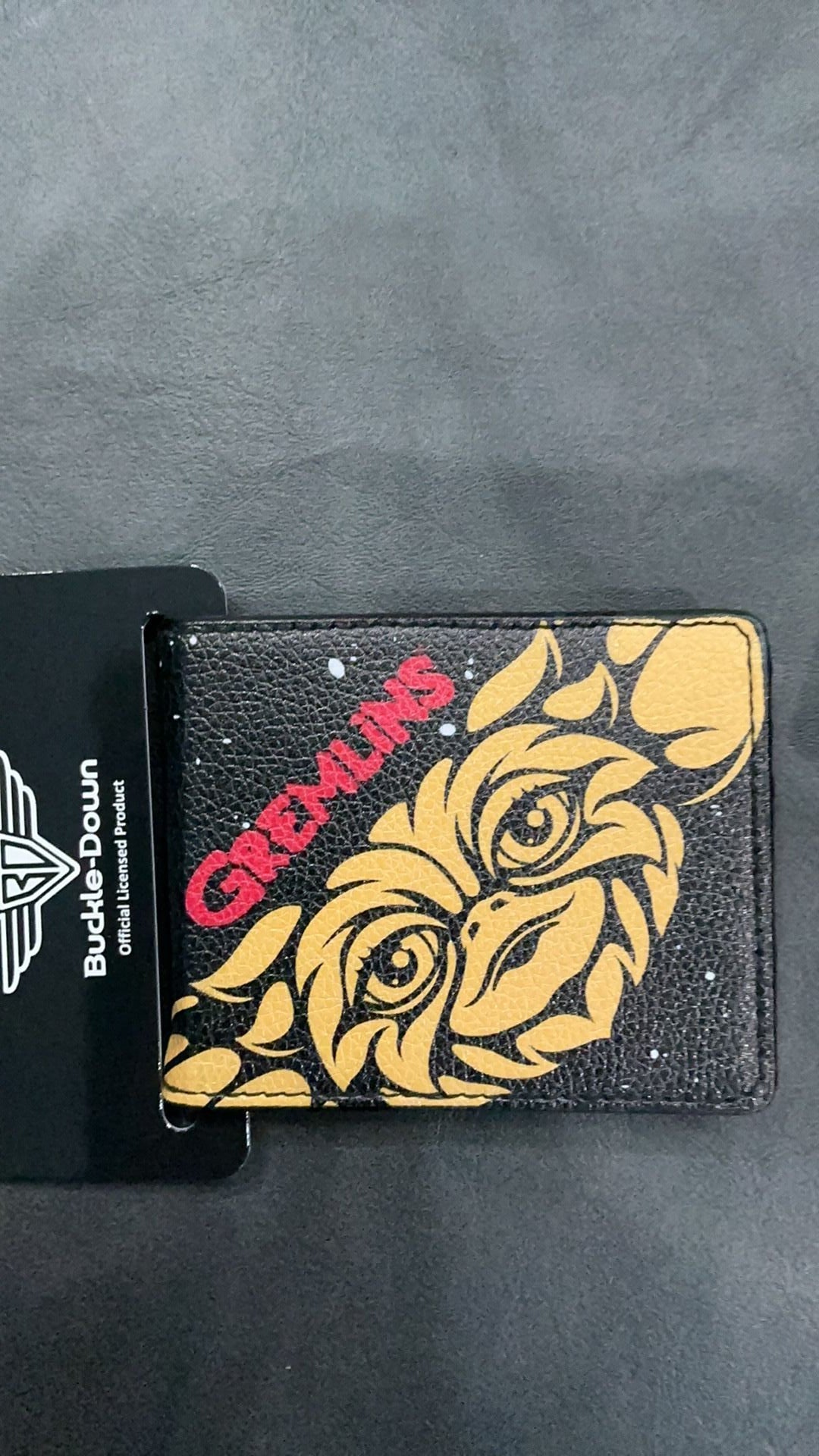 Gremlins Bi-Fold Wallet - Gizmo And Stripe Faces Black/Red/Orange/Gray