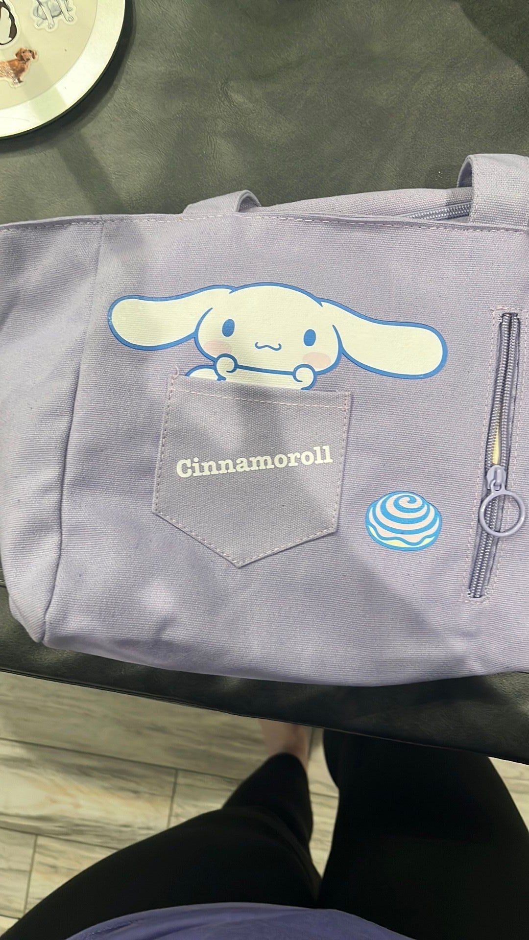 Cinnamon roll canvas tote NWT