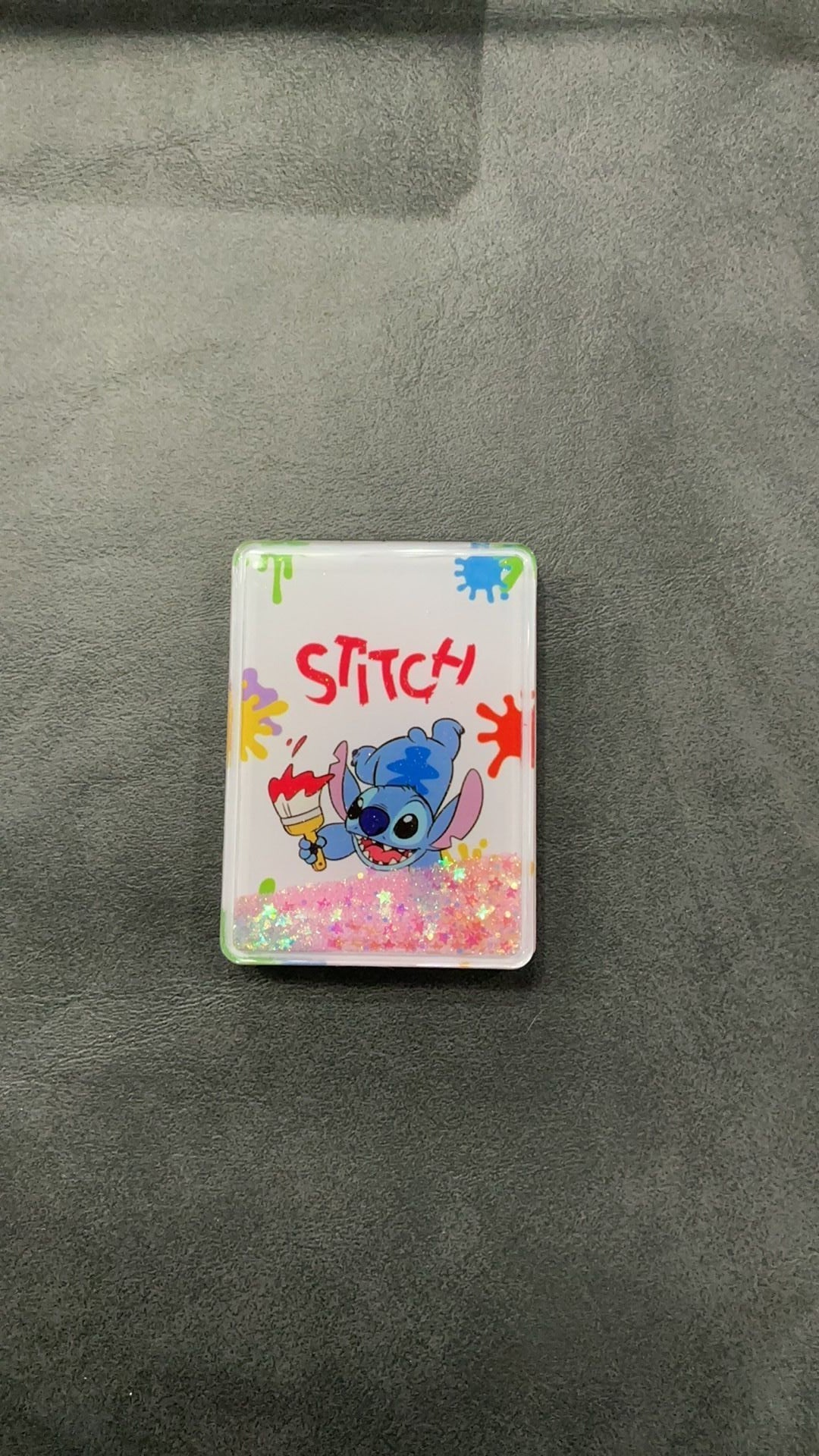 Stitch with paint brush glitter mirror NWOT