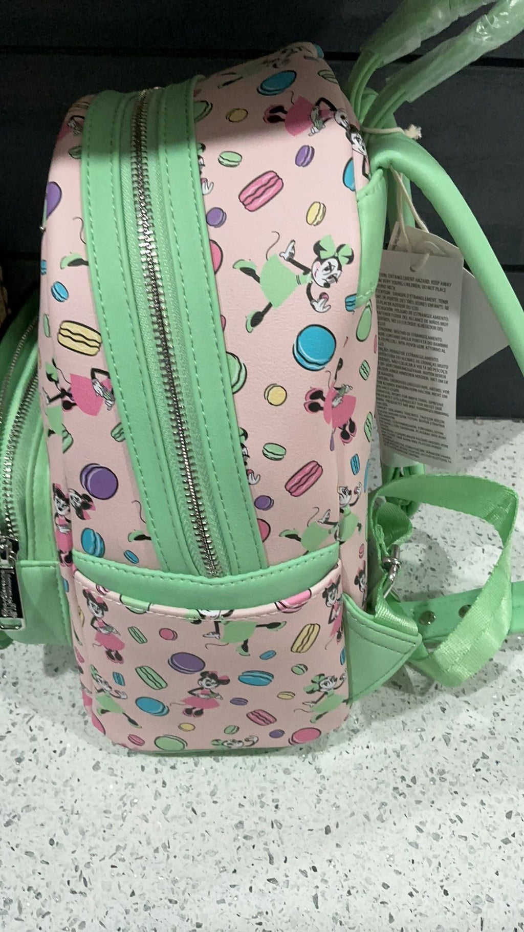 Disney Parks NWT Epcot France Minnie Mouse Macarons Loungefly Backpack New with Tag