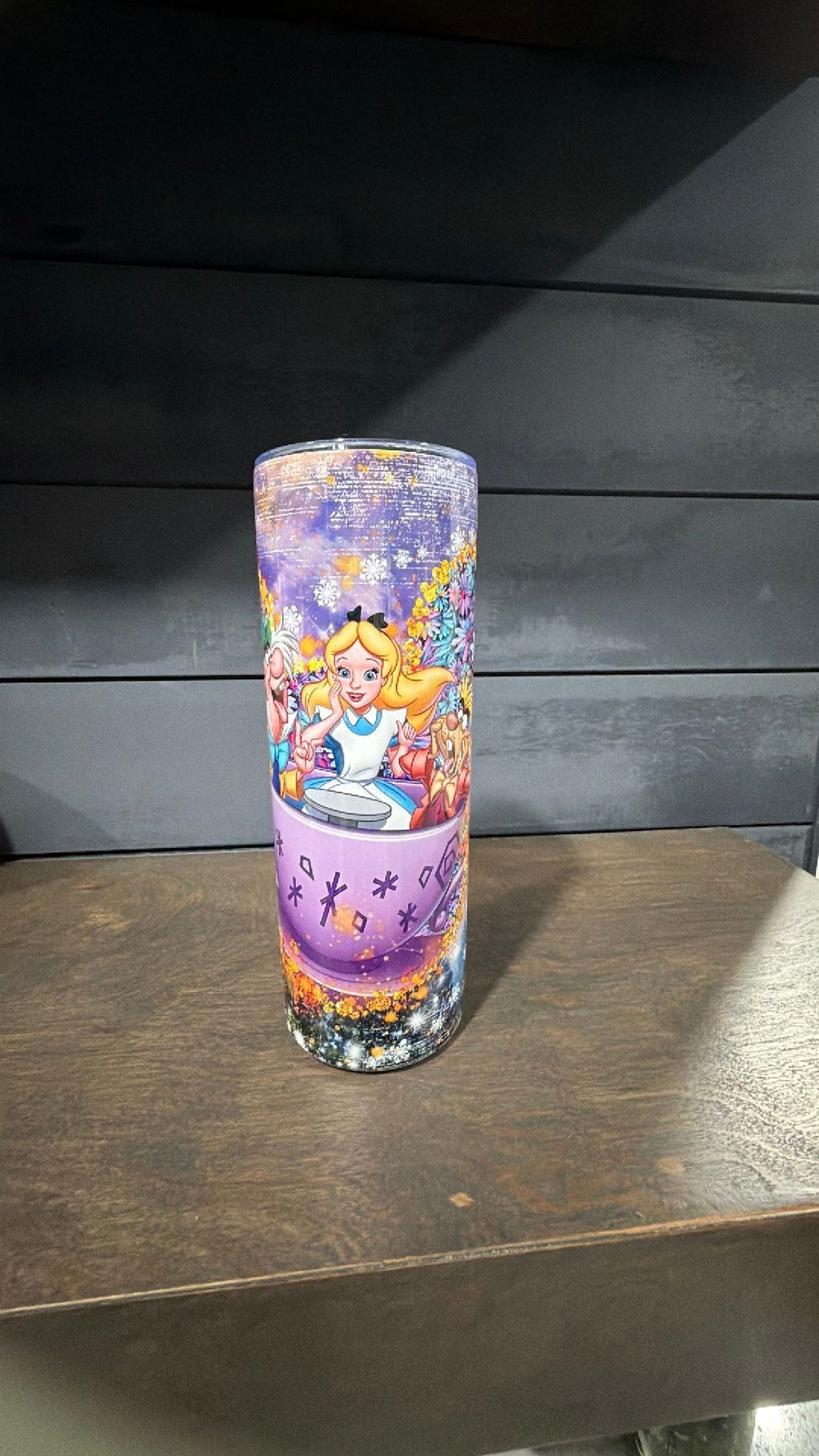 Alice in wonderland inspired tumbler
