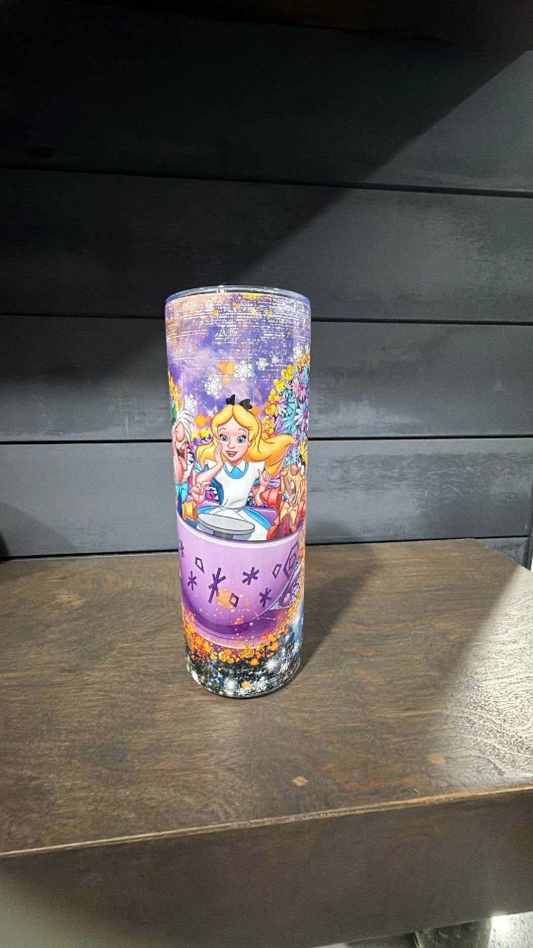 Alice in wonderland inspired tumbler
