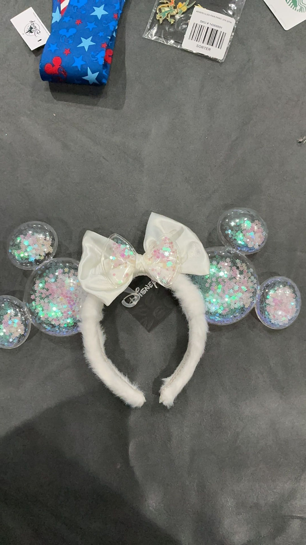 Minnie Mouse iridescent ears NWT