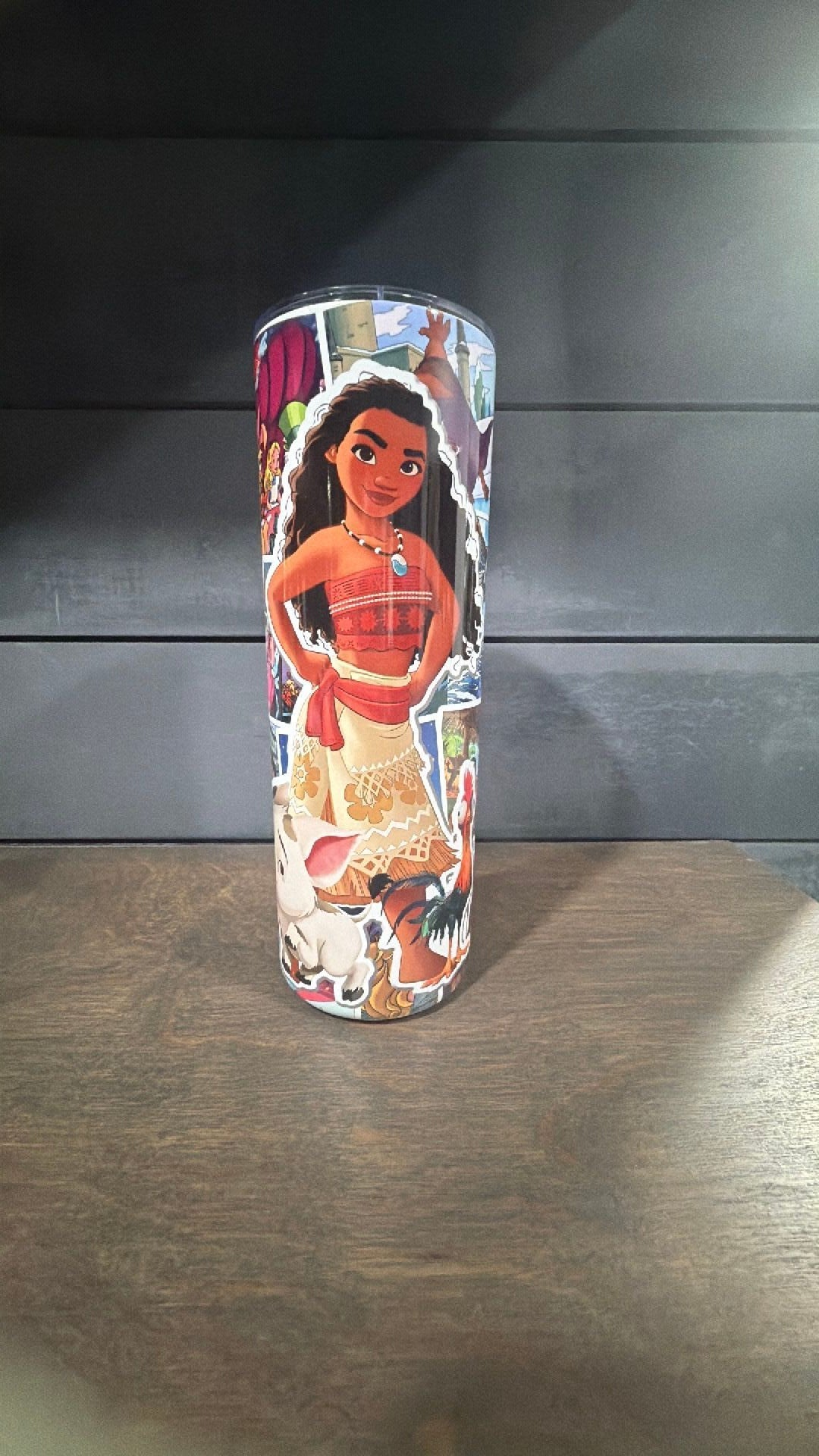 Moana and other  Disney characters inspired tumbler