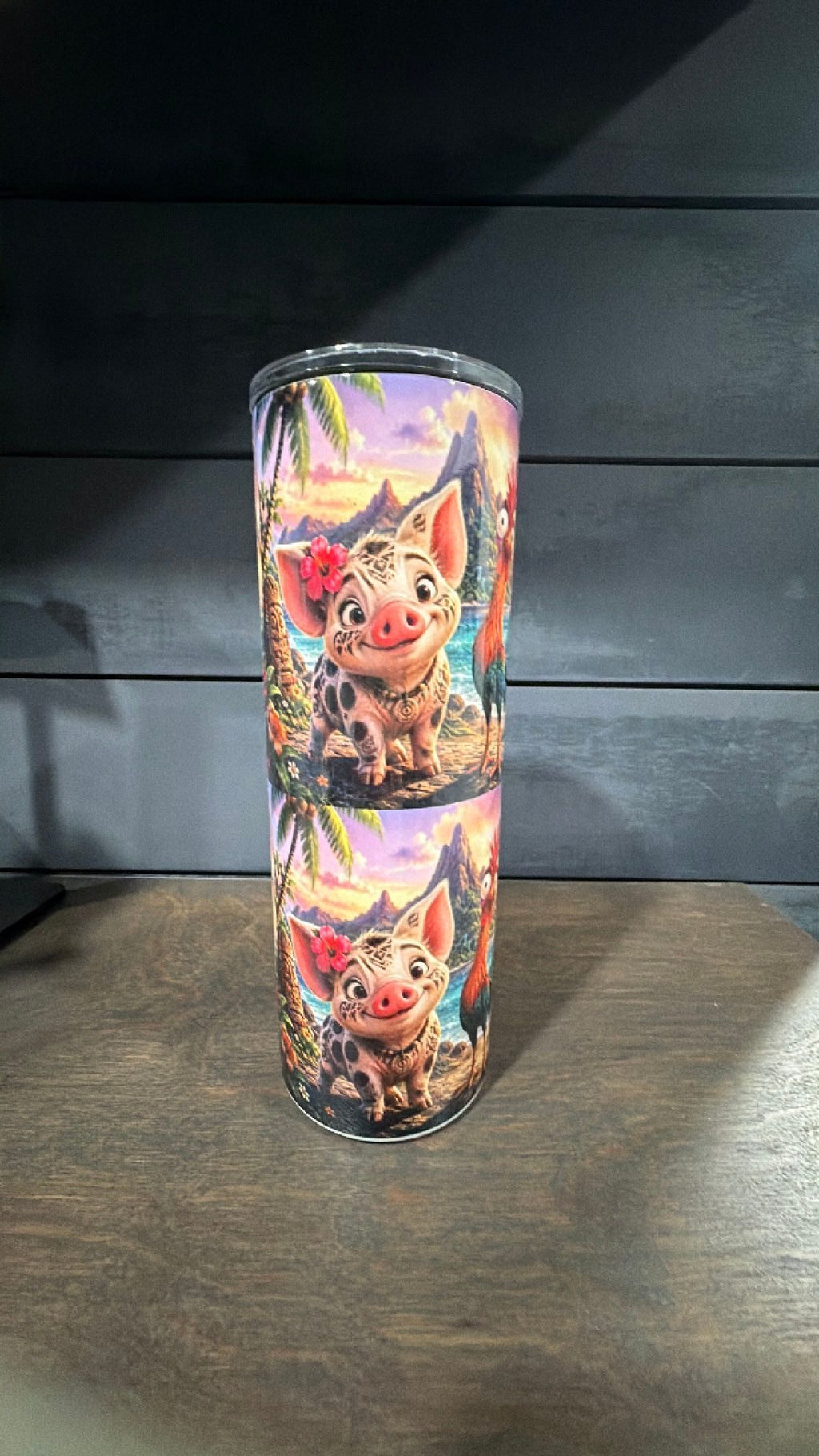 Hei hei and pua inspired tumbler