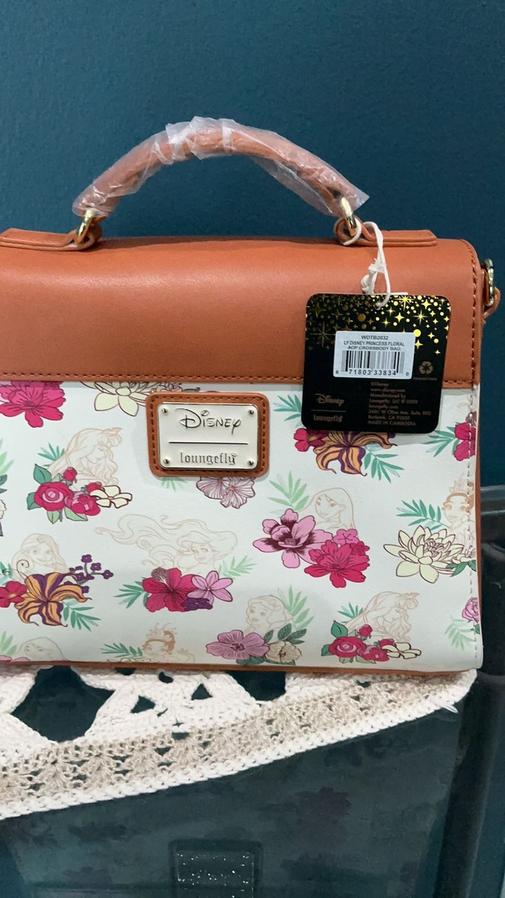 Loungefly NWT Disney Princess Floral Crossbody Bag