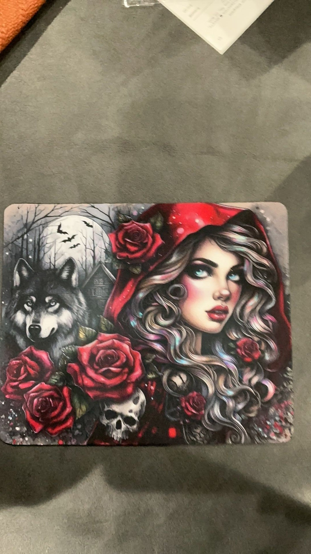 Red riding hood inspired mouse pad