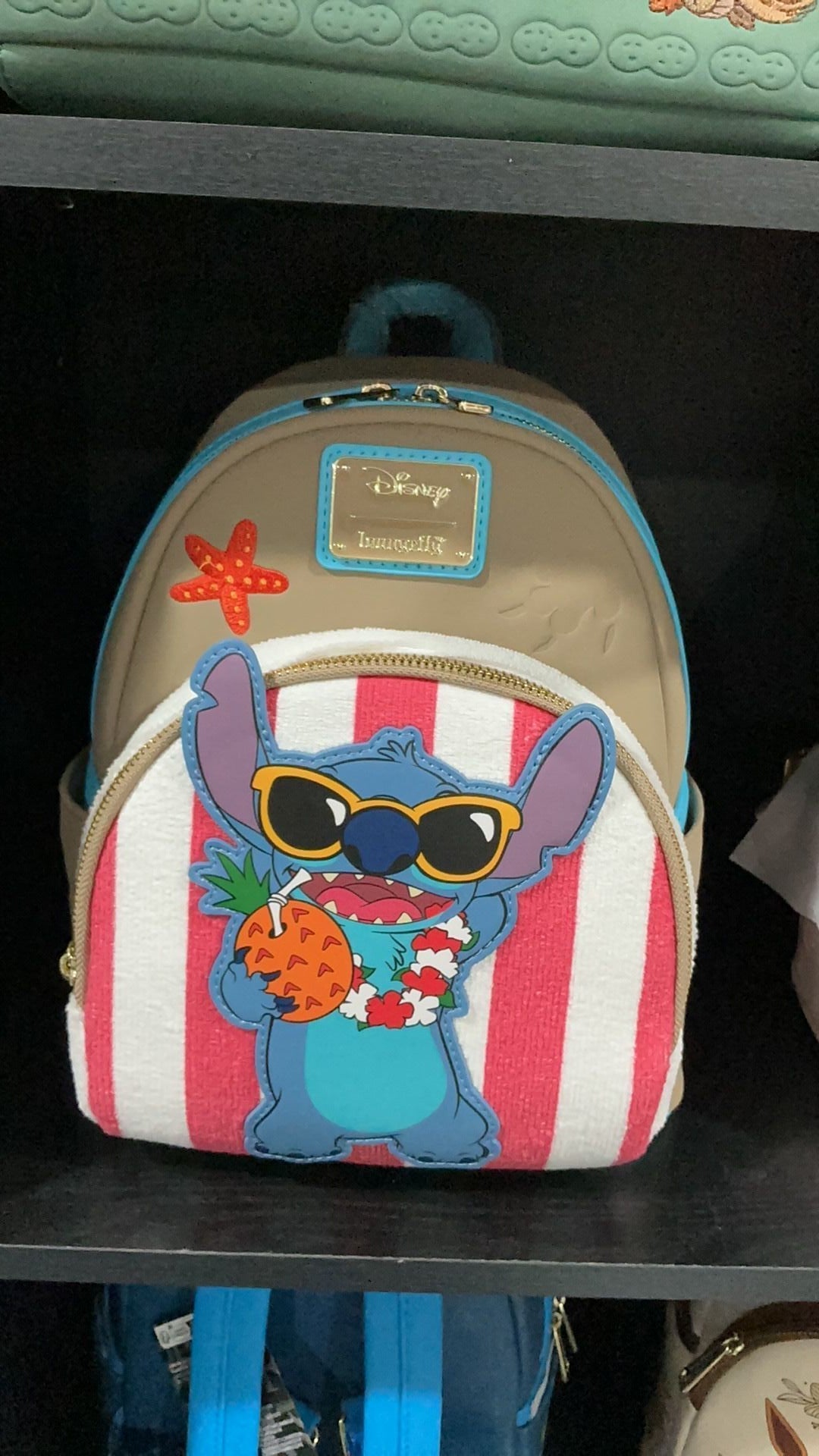Stitch beach towel backpack NWT