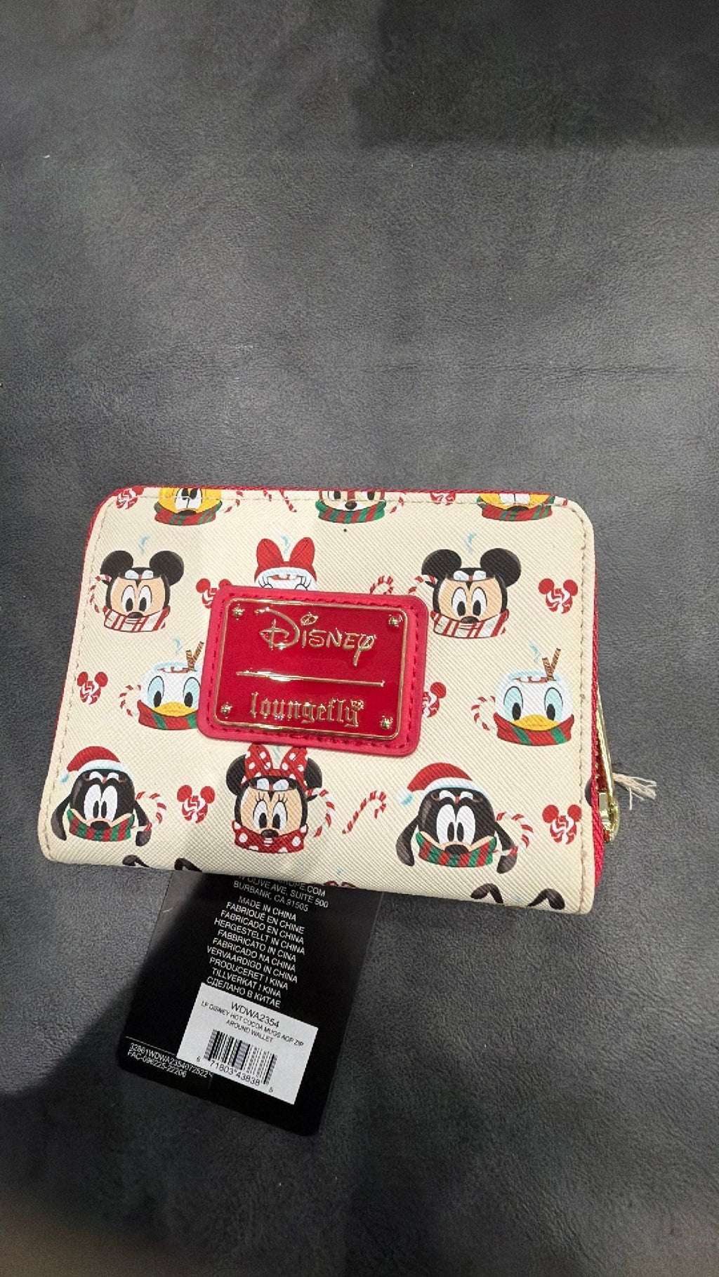 Loungefly Disney Hot Cocoa Mugs AOP Christmas Characters Zip Around Wallet