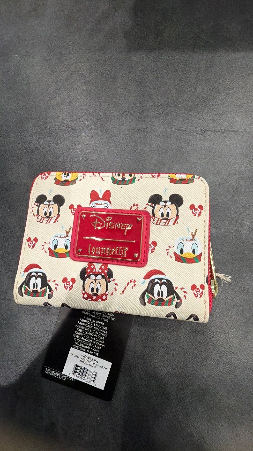 Loungefly Disney Hot Cocoa Mugs AOP Christmas Characters Zip Around Wallet